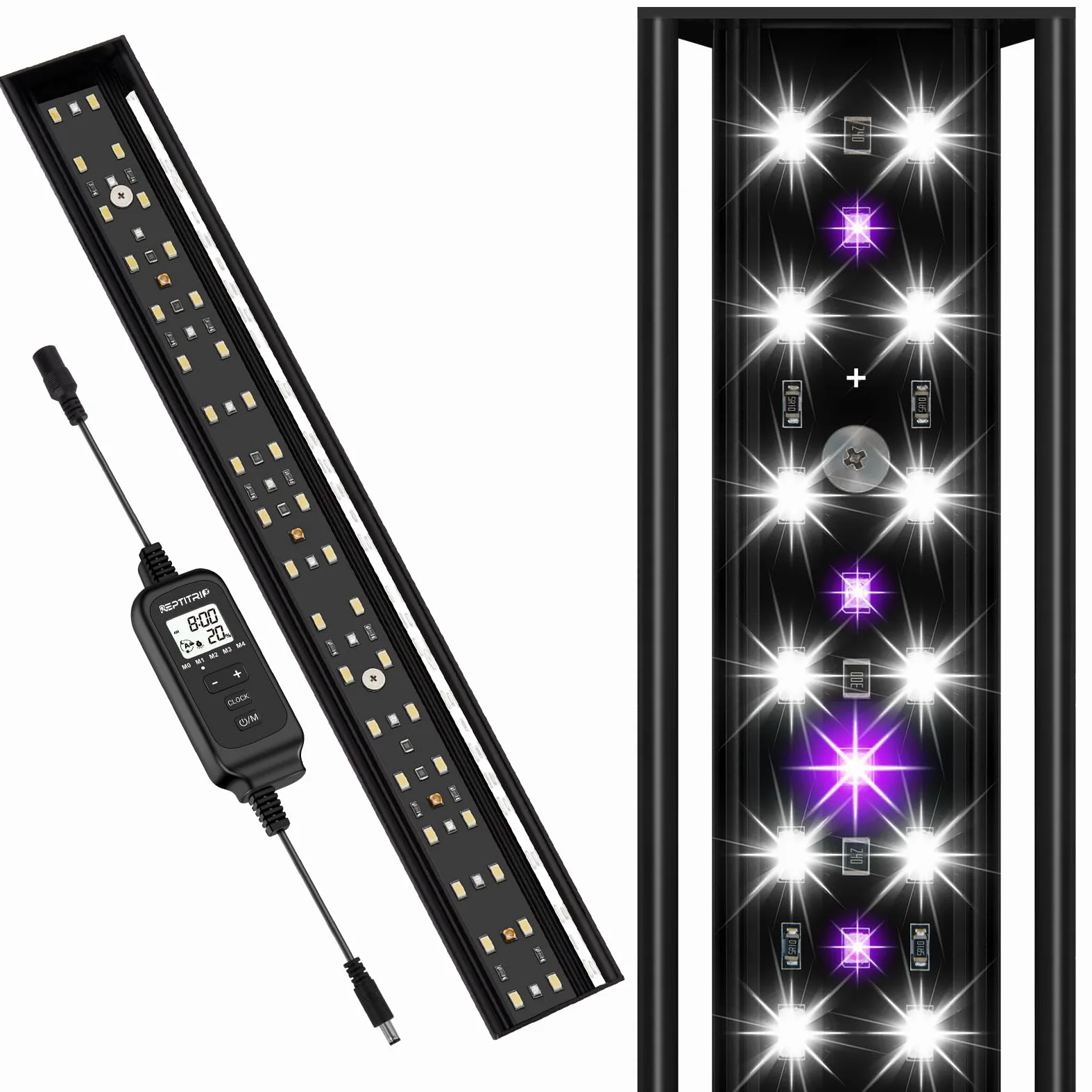 REPTITRIP P 14 W UVB Reptilienlicht, UVB-Lichtregler für Reptilien mit Dimmung und 4 UVI-Modi, 40,6 cm UVB-Licht aus Aluminium für Schildkröte, Schlange Bartdrache, LED 6500K