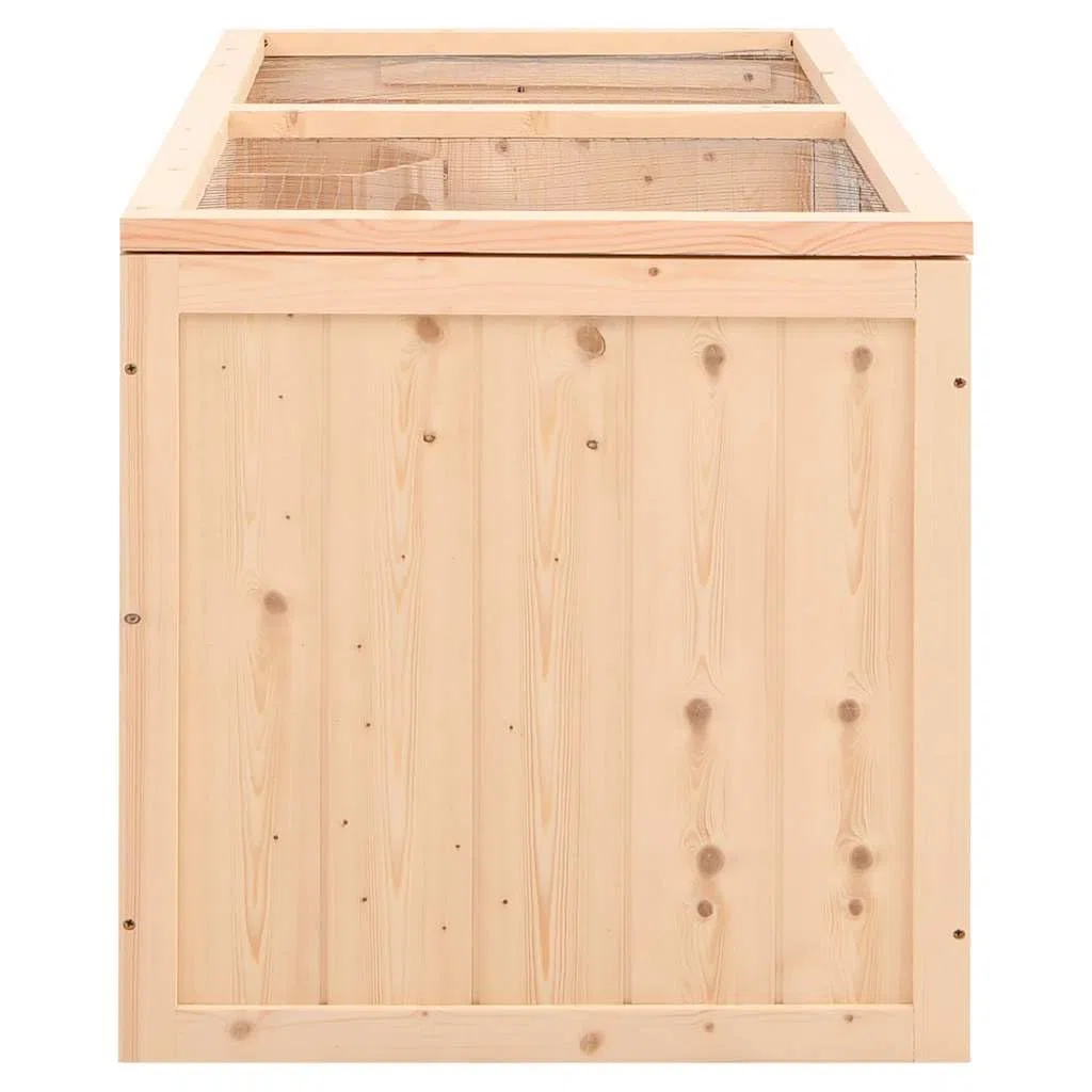 Hamsterkäfig aus massivem Tannenholz 104 x 52 x 54 cm mit Drahtgitter, Rückzugsort und Auslauf für Hamster, Meerschweinchen, Mäuse, Nager und Kleintiere im Indoor und Outdoor Bereich