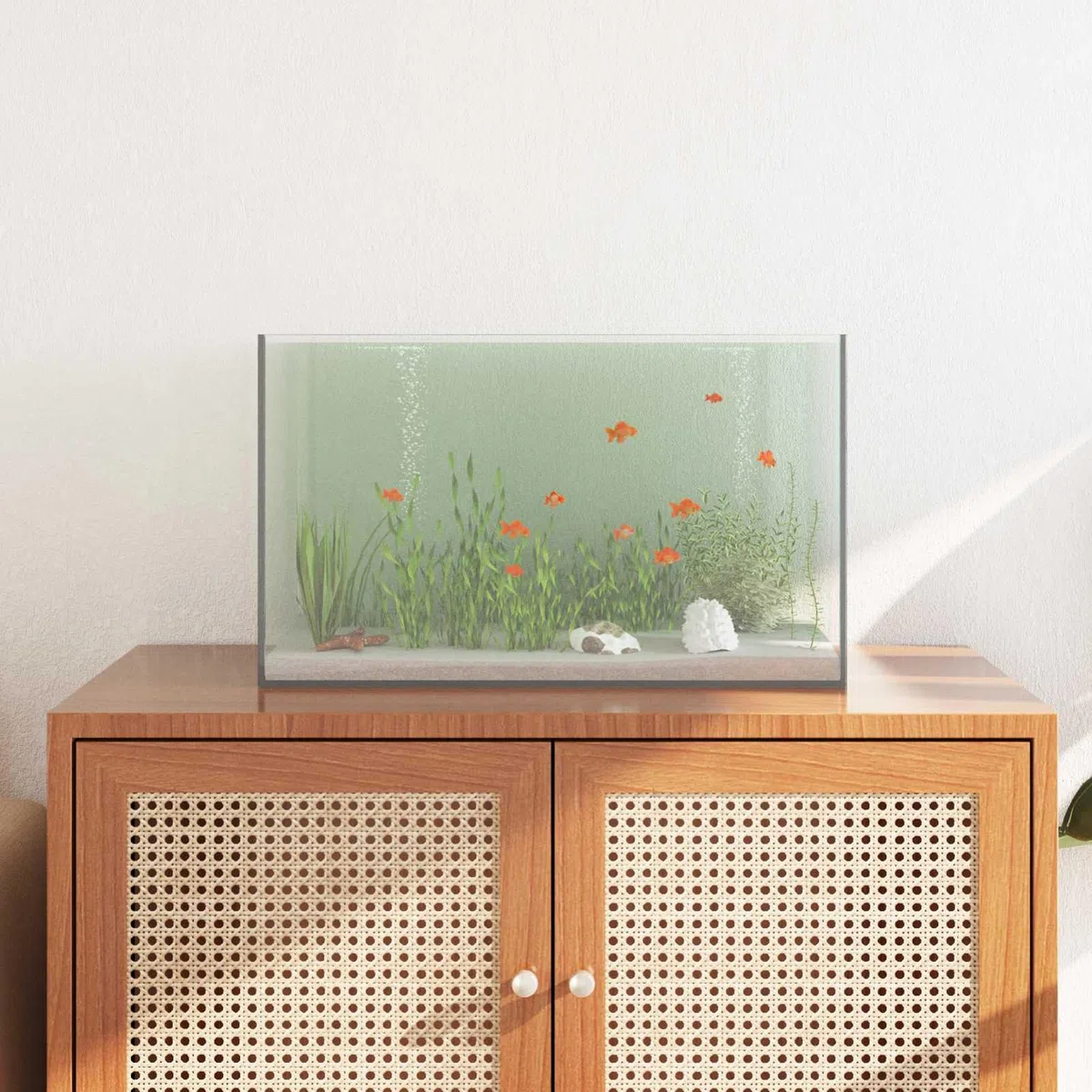 Moderne Glas-Aquarium 50x30x30 cm, transparent, für Innen- und Außenbereich Model42020382
