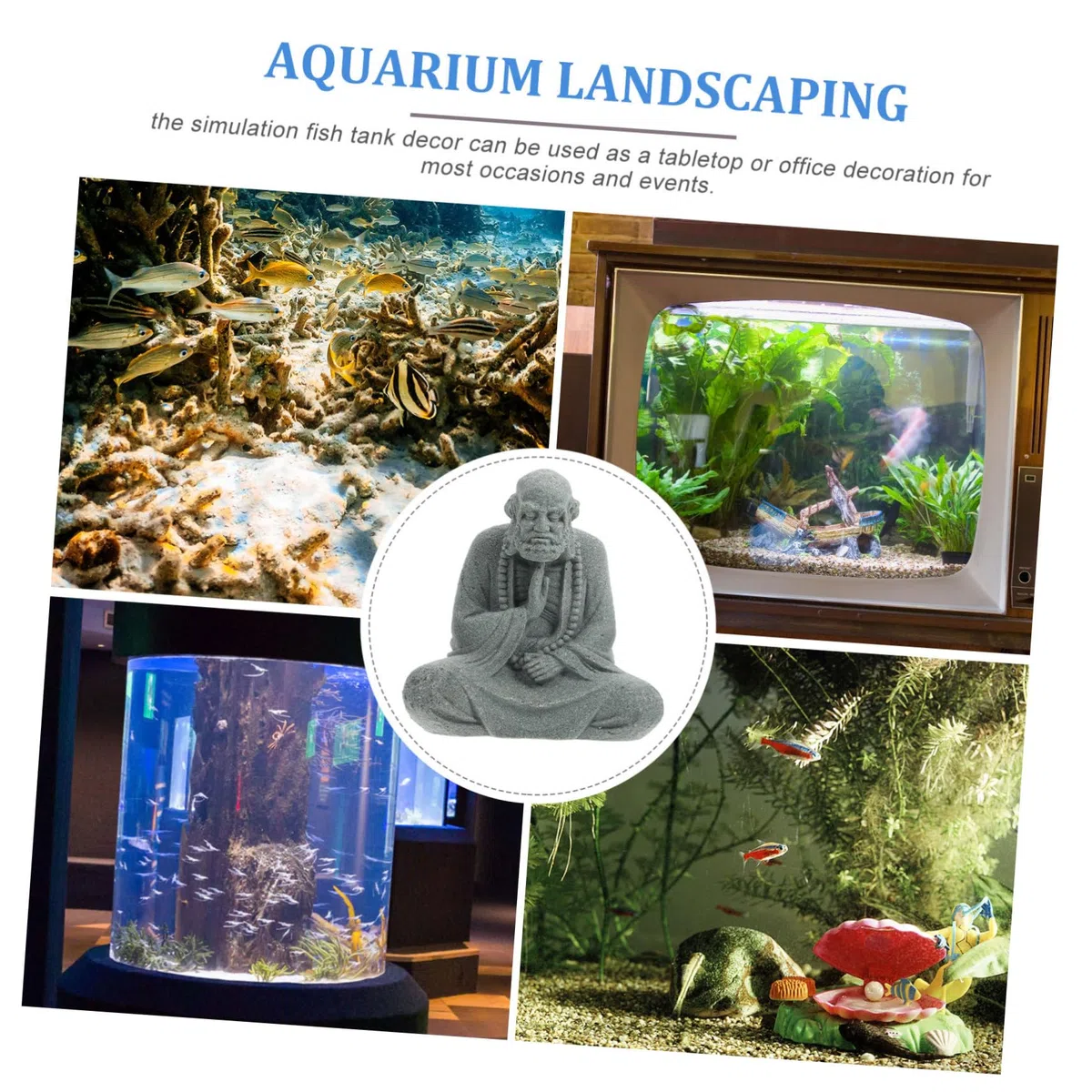 BESPORTBLE 5st Buddha-Statue-Ornament Garten-Buddha-skulptur Aquarium Buddha-Statue Buddha- Buddha-Figur Aquarium-Buddha-Statue Mini-Buddha-Statue Zuhause Buddha-skulptur Harz
