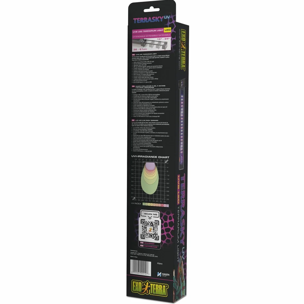 Exo Terra TerraSky UV-LED Terrarienbeleuchtung 10W, UVA & UVB LED-Leuchte, IP54, Timer