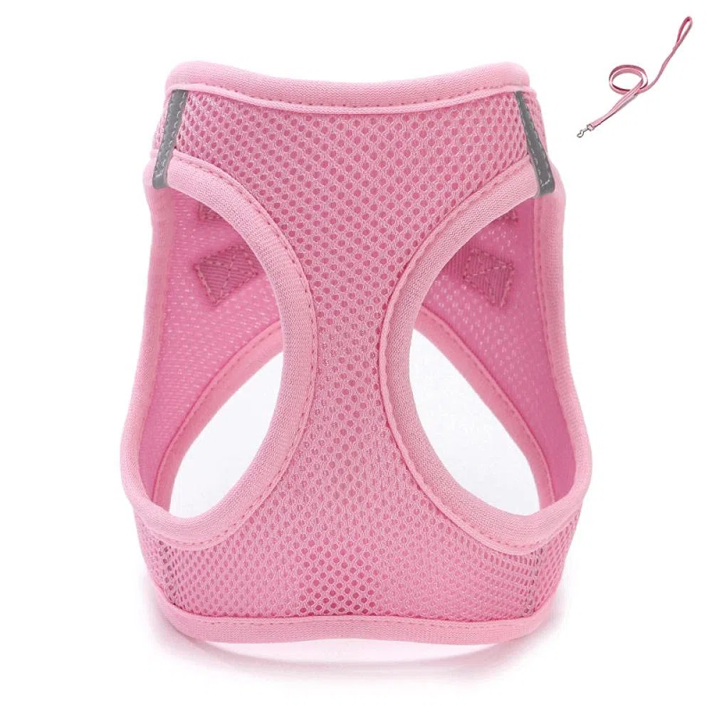 Hund mit Werkzeug, Leine Set Rosa Hundeleine Katze Verstellbares Geschirr Weste Walking for Welpen Hunde Halsband(XXS)