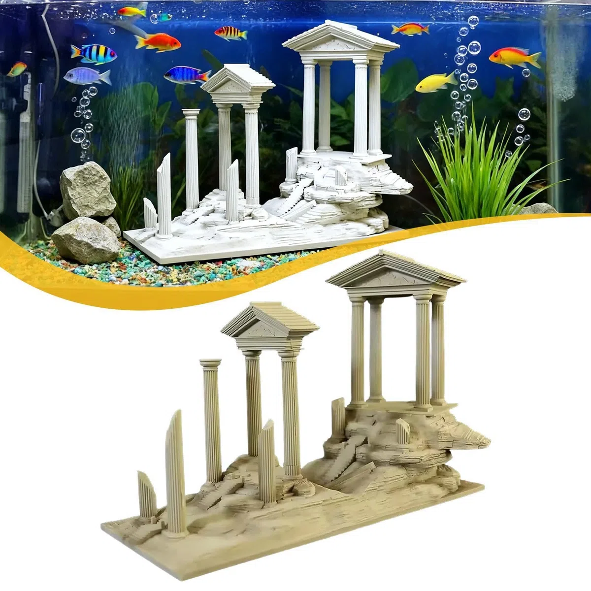 Römische Säule Dekoration Harz Römische Säule Dekor Mini Aquarium Zubehör