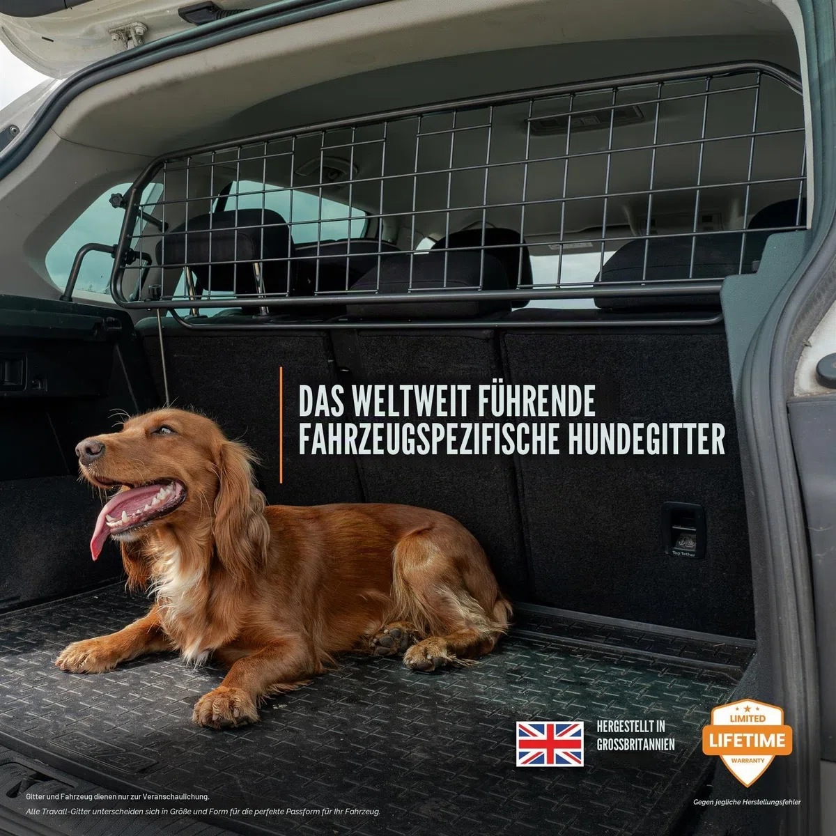 Travall Hundegitter für SEAT Arona 2017+, fahrzeugspezifisches Trenngitter für den Kofferraum aus Stahl, passgenau für sicheren Hundetransport
