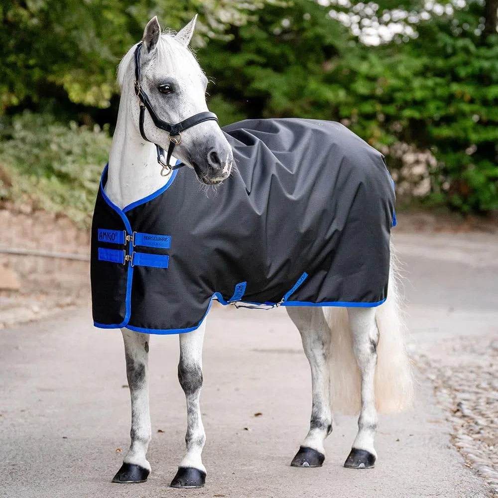 Horseware Amigo Ripstop 900D Lite 0g Turnout Decke Black/Classic Blue Deckengröße:145 cm / 6´6 | 900D Ripstop, 0g Füllung, Weidedecke