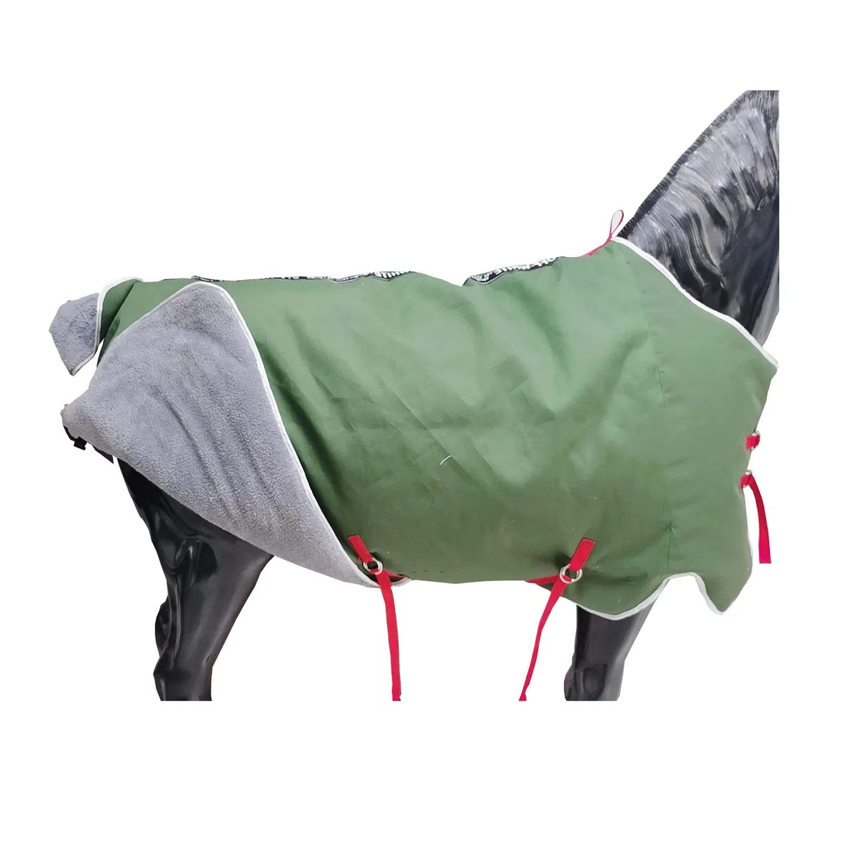MaJu Fleece-Pferdedecke Abschwitzdecke Basic Ohne Nackenteil Kreuzgurte(Size:135cm)