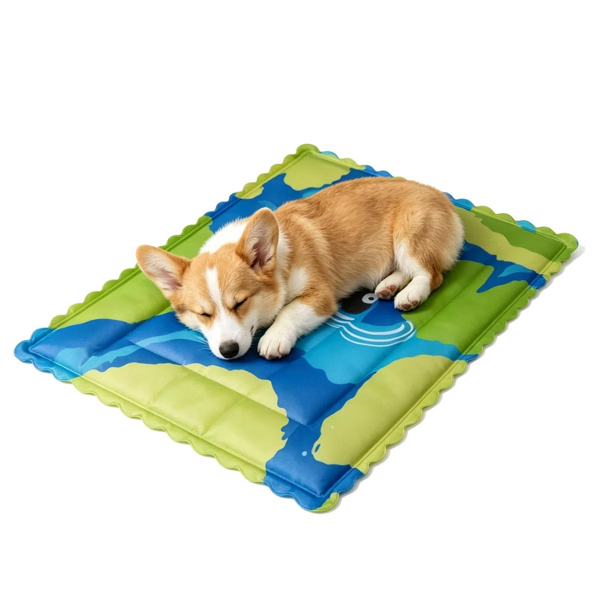 Kühlmatte für Hunde 93 x 63 cm Gel wasserdicht tragbar | Kühlende Haustiermatte für Sommerschlaf für kleine mittelgroße große Rassen Transportbox Zwinger Sofa Boden Zuhause Drinnen