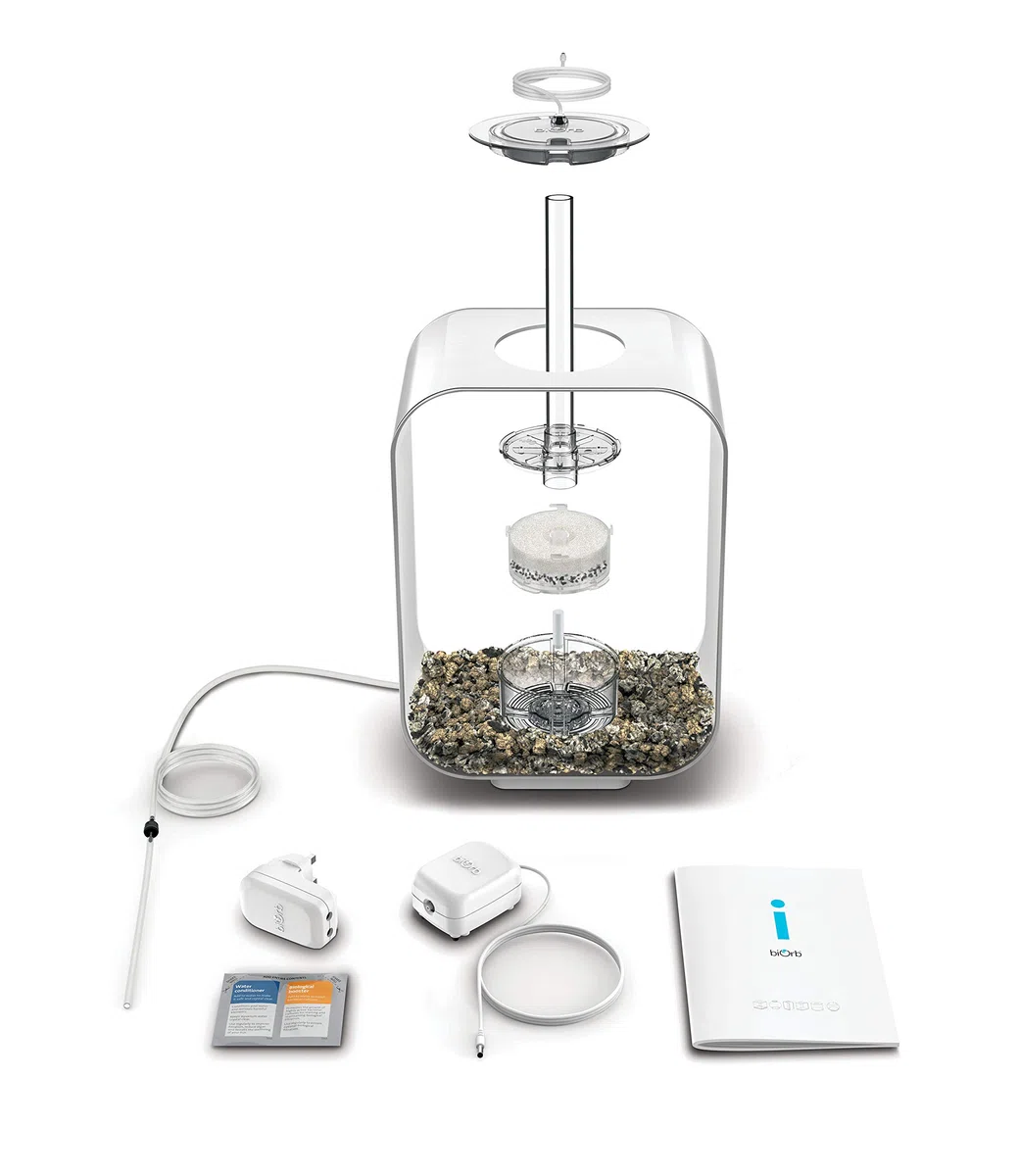 biOrb 72049 LIFE 15 LED, weiß, 15 L Tankvolumen - Aquarien-Set mit Filtersystem, LED-Beleuchtung, Keramik-Bodengrund aus robustem Acryl-Glas