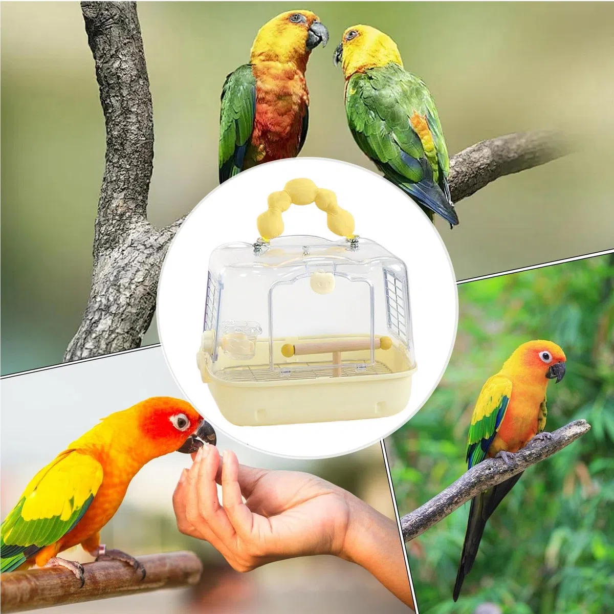 -Reisetasche, Vogelkäfig-Tasche, 45 x 30 cm, atmungsaktive Netz-Tragetasche mit verstellbaren Schultergurten für Nymphensittiche, Wellensittiche, Sittiche, Outdoor-Abenteuer, Wandern