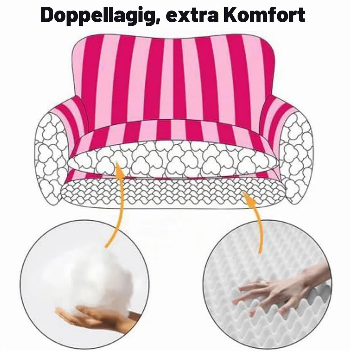 Hundebett Kleine Hunde, Hundesofa Für Mittlere Große Kleine Hunde, Hundekissen Flauschig Hundekorb Bezug Abnehmbar Und Waschbar rutschfeste Unterseite,Rosa,80x50x33cm