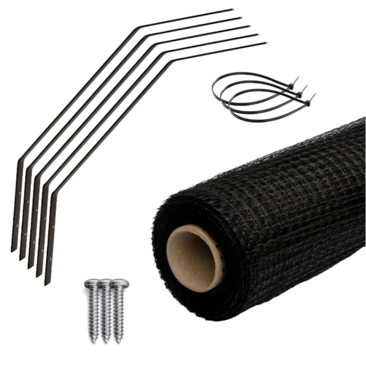 CATHAPPY Katzennetz Schutznetz Set - Überkletterschutz Katze für den Garten - 10 Meter inklusive Montageset - Wetterfestes Katzenschutzgitter Außennetz - Flache Variante