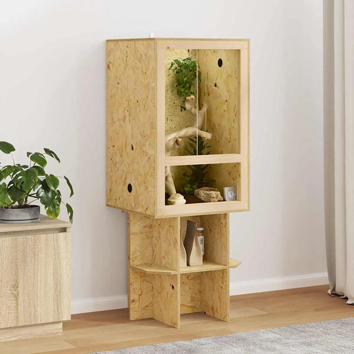 OSB Terrarium für Reptilien & Nagetiere - Rustikal & Stilvoll - 100x100x100cm Model3397888