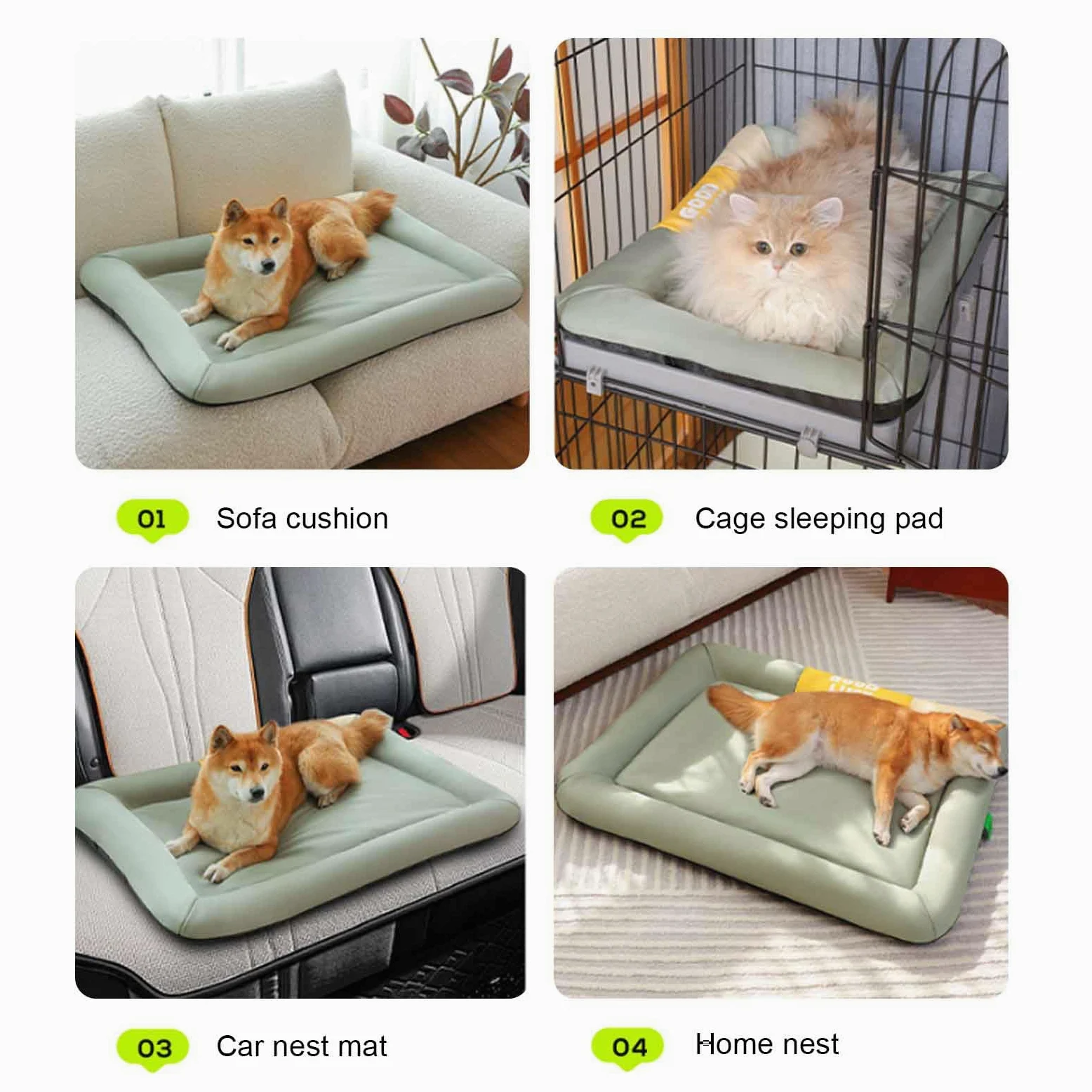 Hundebett Matratze Wasserdicht, Hundematratze Mit Rutschfestem Boden, Kühlmatte Für Hunde, Für Outdoor-Reisen, Hundekiste, Sofa, Boden, Auto,Grau,XL