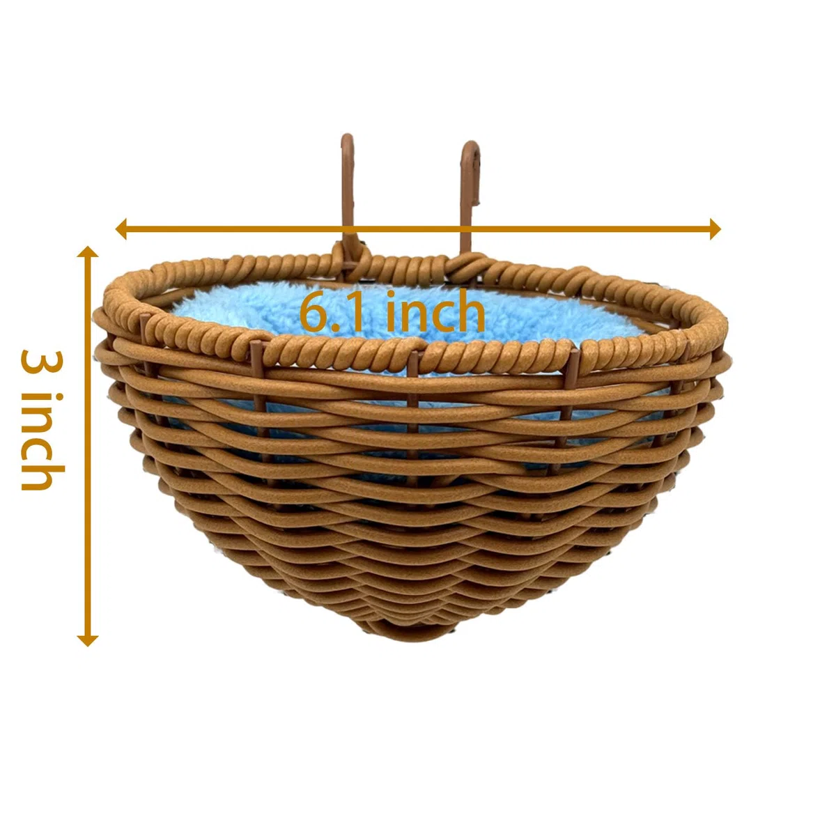 Rattan-Vogelnest für Käfig, 2 Stück, zum Aufhängen, waschbar, weich, warm, Schlafhütte, Vogelkäfig, Zubehör für Nymphensittiche, Wellensittiche, Finken, Kanarienvögel