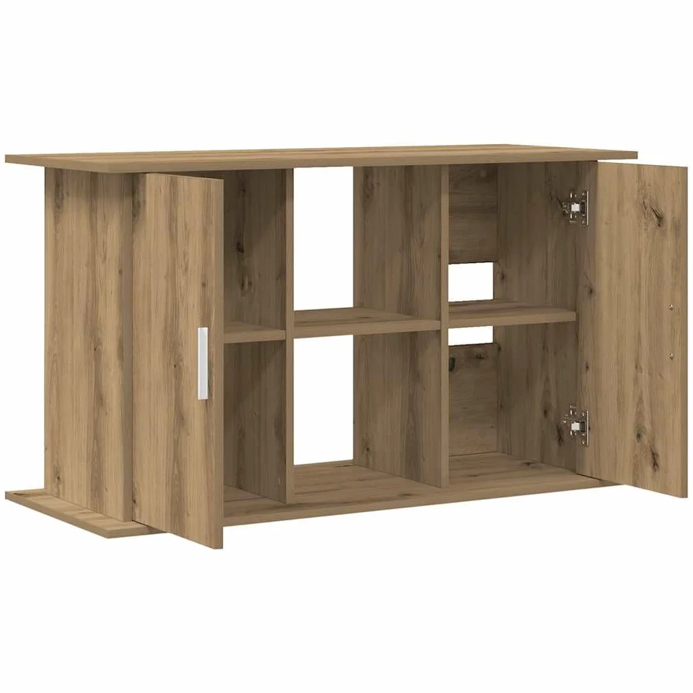 Aquariumständer Unterschrank aus Holzwerkstoff in Artisan-Eiche, 101 x 41 x 58 cm, mit 3 Ebenen für Aquarium, Fischbecken, Terrarium, Aufbewahrung, stabile Basis für Wohnraum