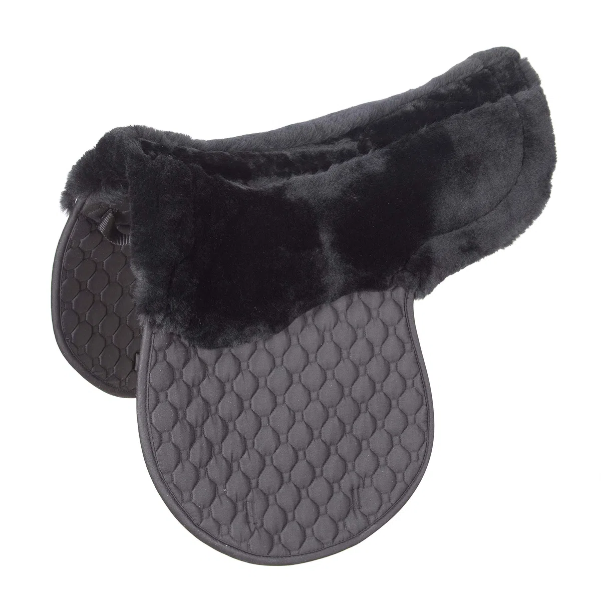 Lamb Skin GP/Jumping Half Lined Numnah - Lammfell Schabracke Schwarz (VSS)