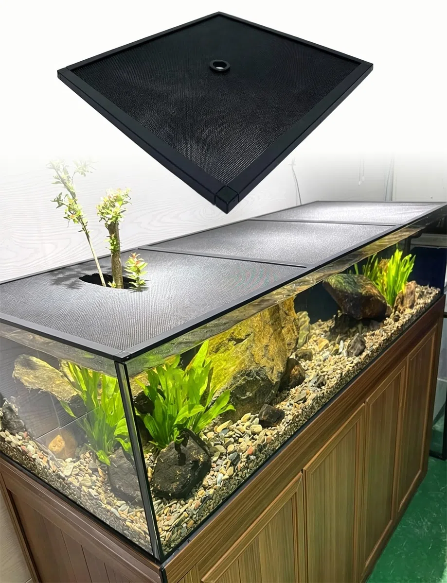 Aquarium-Netzdeckel mit Aluminiumrahmen, Aquarium-Siebabdeckung | Alurahmen mit feinem Netz reduziert Fischsprünge, lässt Luft und Licht durch(31x16in/80x40cm)