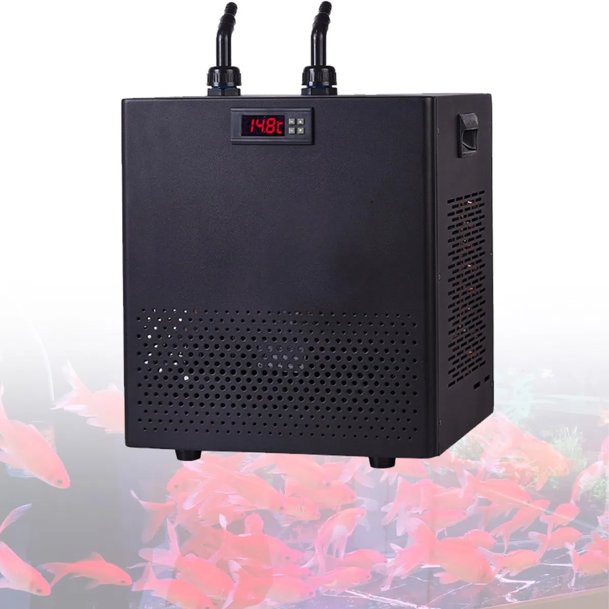 Aquarium-Kühler, elektronischer Halbleiter-Aquarienkühler, Digitalanzeige, geräuscharmes Design, Kühlsystem für Hydroponik, einstellbare Temperatur (5–40 °C), für Hydroponik-Systeme. 300L