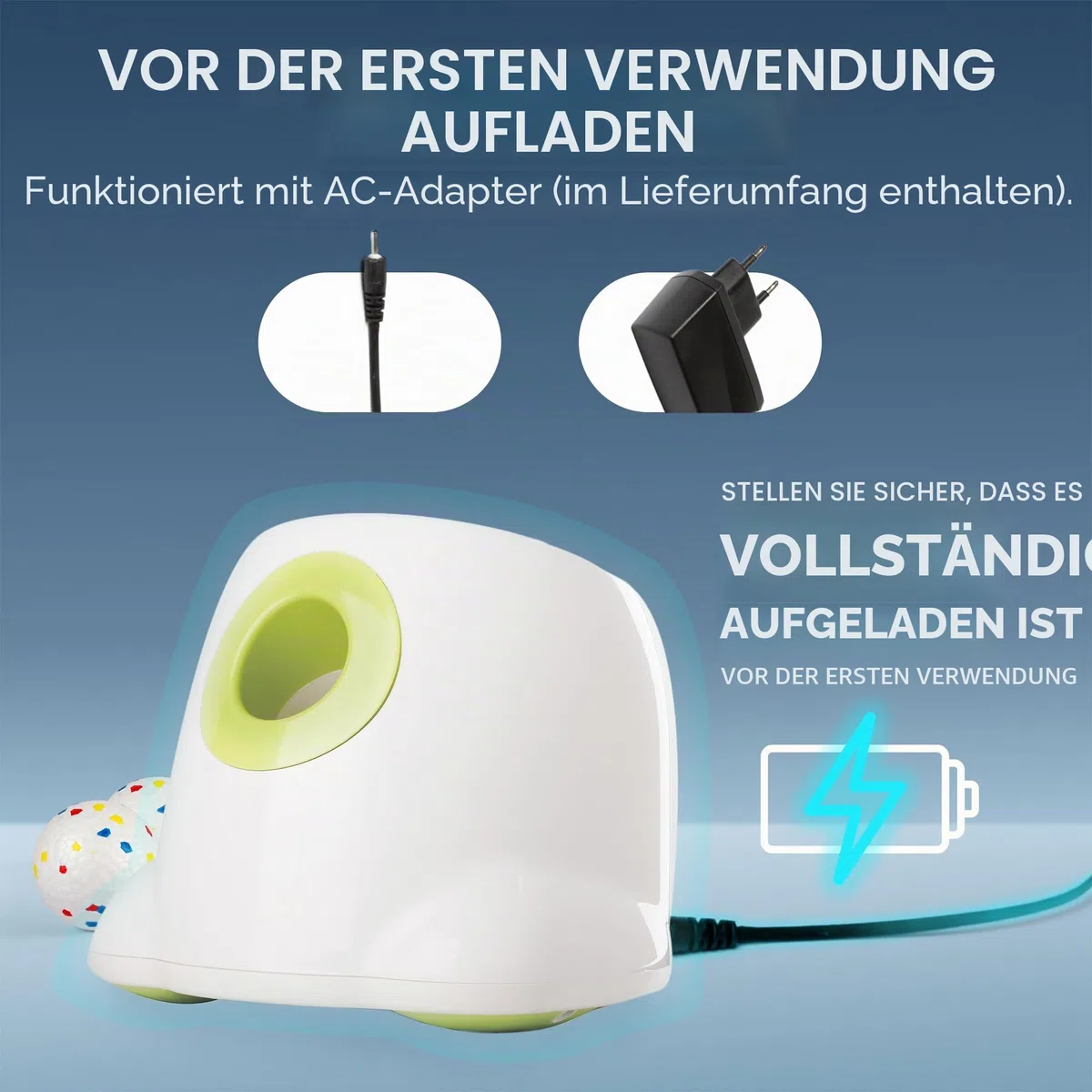 ALL FOR PAWS Automatischer Hundeballwerfer mit 6 Stück 2,5-Zoll-EPTU-Bällen, Ballwerfer für mittelgroße bis große Hunde, interaktives Apportierspielzeug für geistige und körperliche Auslastung