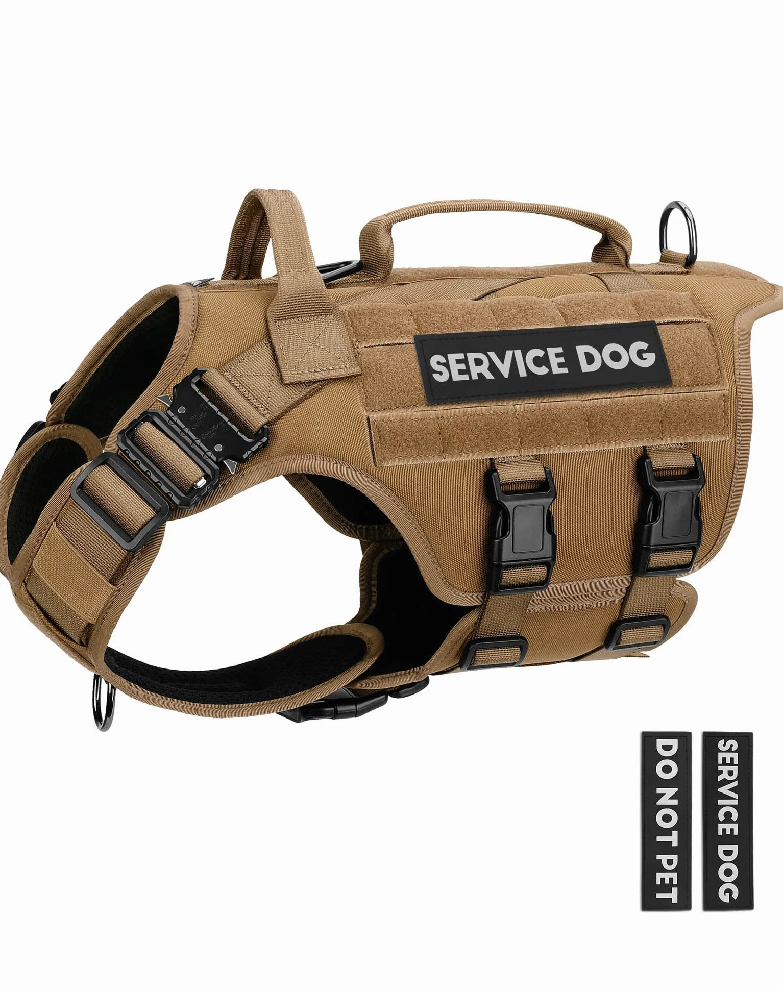 Taktisches Hundegeschirr – PETNANNY Hundegeschirr Service Hundeweste für große Hunderassen kein Ziehen, Klettverschlüsse für Service Hund Patch, Arbeitshund MOLLE Weste mit Griff für Spaziergänge
