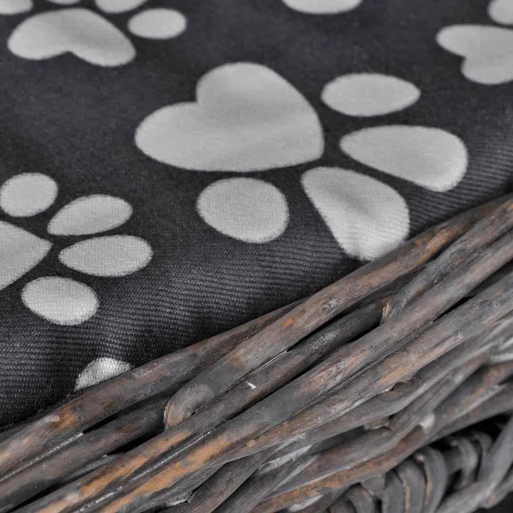 Kuschelhöhle für Katzen und Haustiere mit weichem Kissen, Weidenkorb 50x25x51 cm, Flauschiges Kuschelbett, Schlafplatz, Rückzugsort, waschbar, weich, für Kätzchen und Welpen