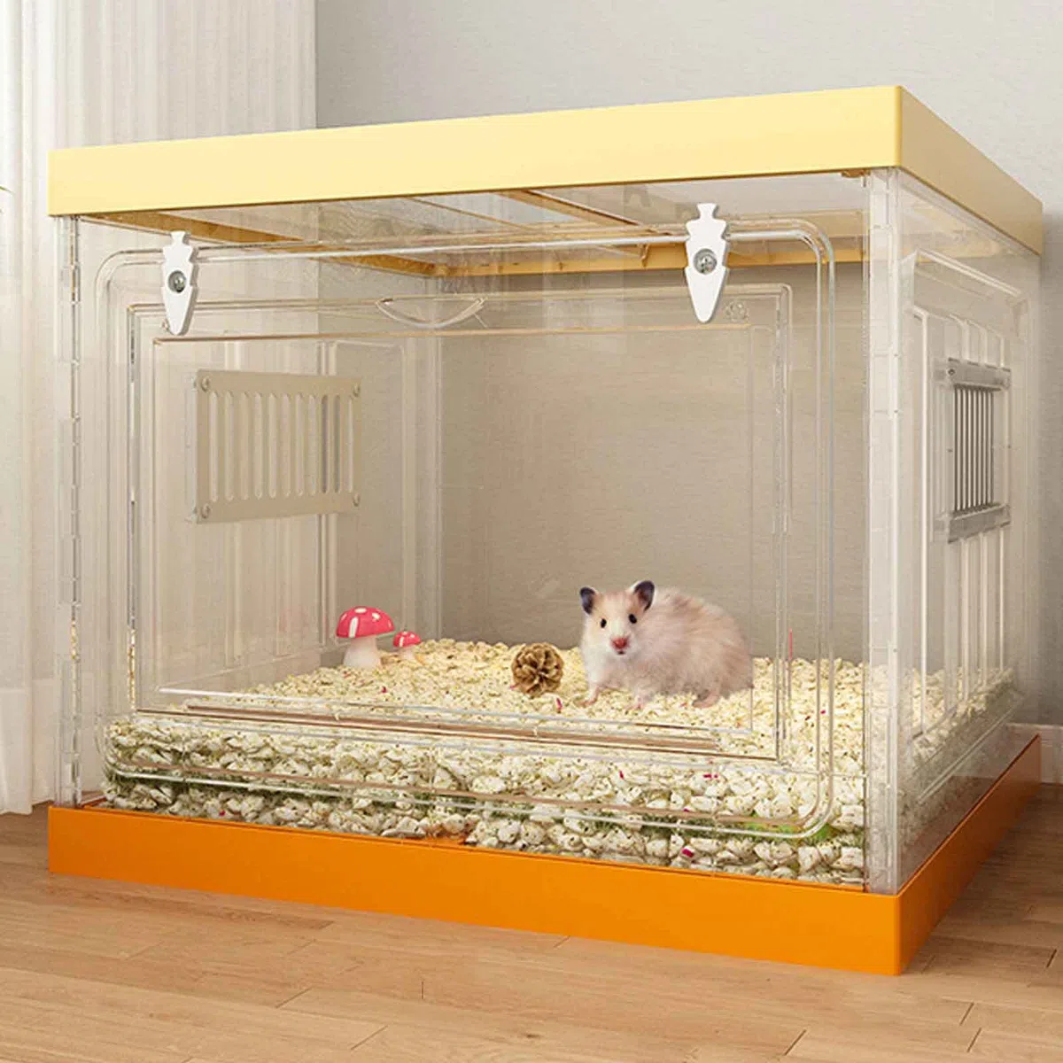 NEZIH Hamster -Käfig Großes Glas, Chinchilla -Häuser, Hoch Transparentes Pp -Material Für Eichhörnchen/Eidechse/Schildkröte/Rutin -Huhn/A-Single Layer
