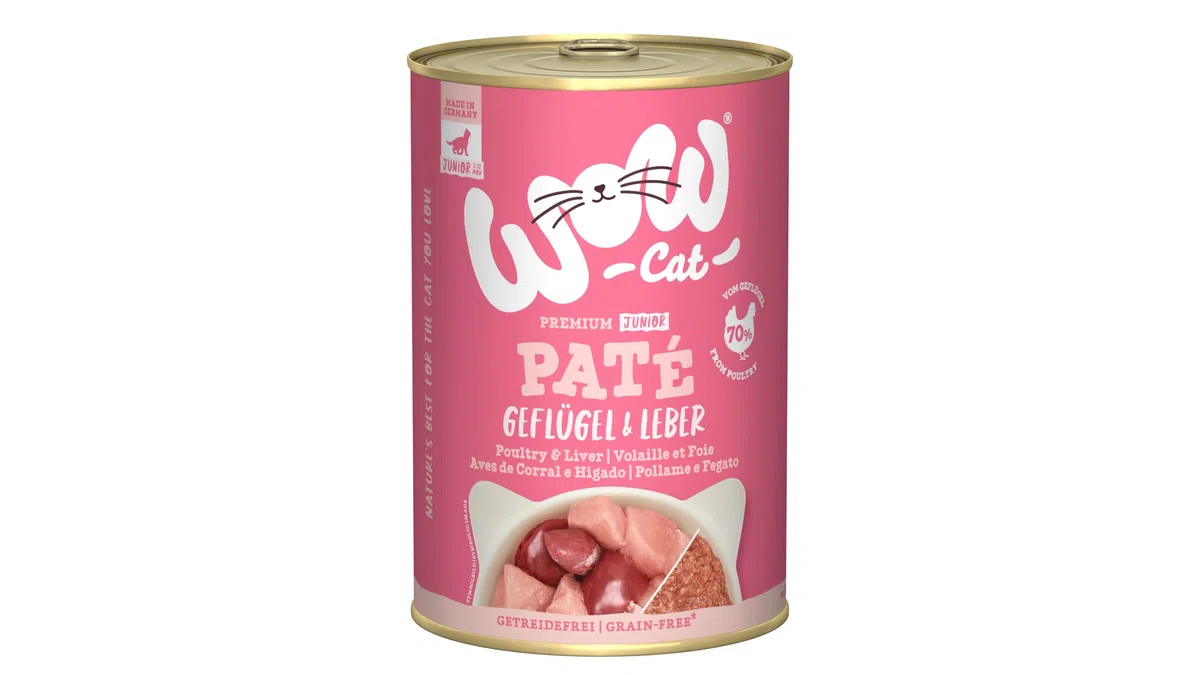 WOW Cat Junior Nassfutter Paté Geflügel & Leber 24 x 400g | ohne Getreide