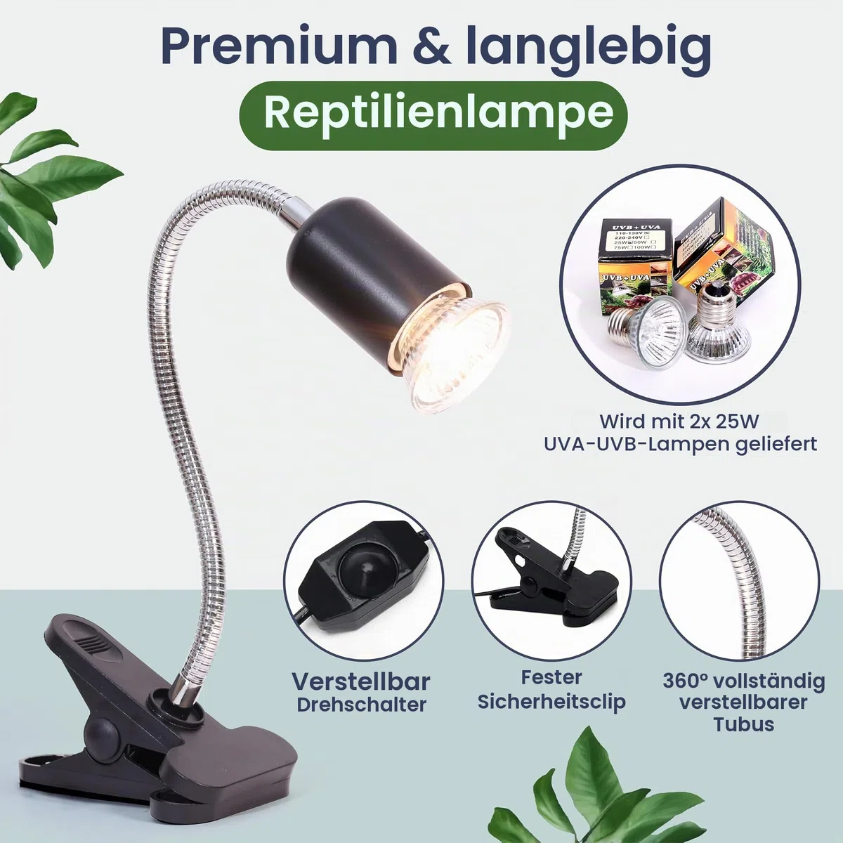 Großes Schildkröten-Tank-Kit für Wasserschildkröten – komplettes Starter-Habitat mit Filter, UVB-Lampe, Sonnenplattform, Pflanzen, Futterring – Schildkröten-Aquarium-Kit (Schwarz)