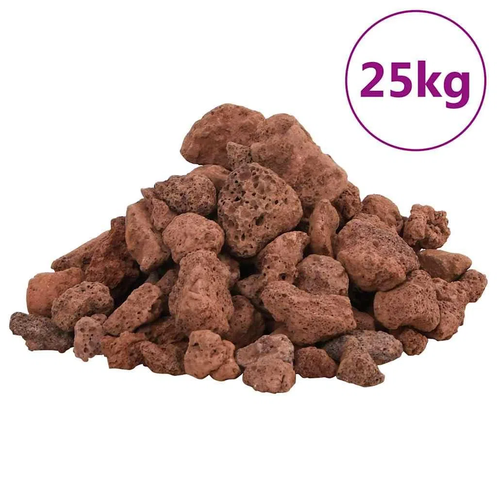 Lavagranulat 25 kg Rot 1-2 cm | Natürlicher biologischer Filter, für Aquarium Süß- und Salzwasser, auch für Garten Beet