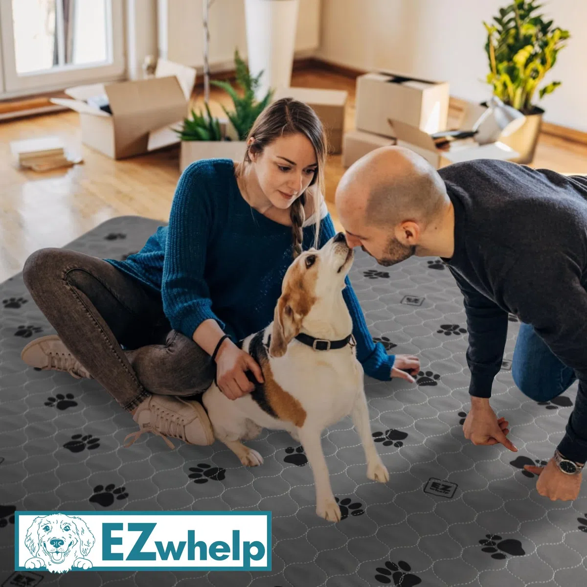 EZwhelp Wiederverwendbare, schnell trocknende Unterlage – wasserdichte Haustier-Urinierpads waschbar für große Hunde – rutschfeste Hundetrainingspads, schnell saugfähig – wiederverwendbare