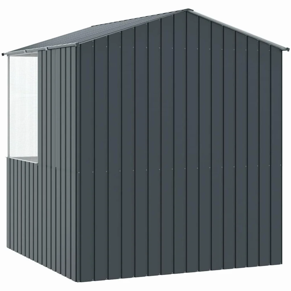 Vogelvoliere Garten aus feuerverzinktem Stahl, Vogelkäfig Anthrazit 215x209x230 cm, Vogelhaus Außen groß für Terrasse und Garten, modernes Design mit rechteckiger Form
