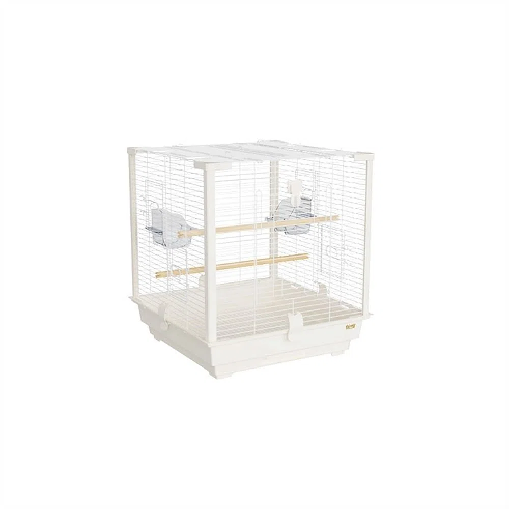 Vogelkäfig Vogelkäfig aus Metall, quadratisch, weiß, Zuchtbox, for Zuhause, Vögel, einstöckig, Zierkäfig