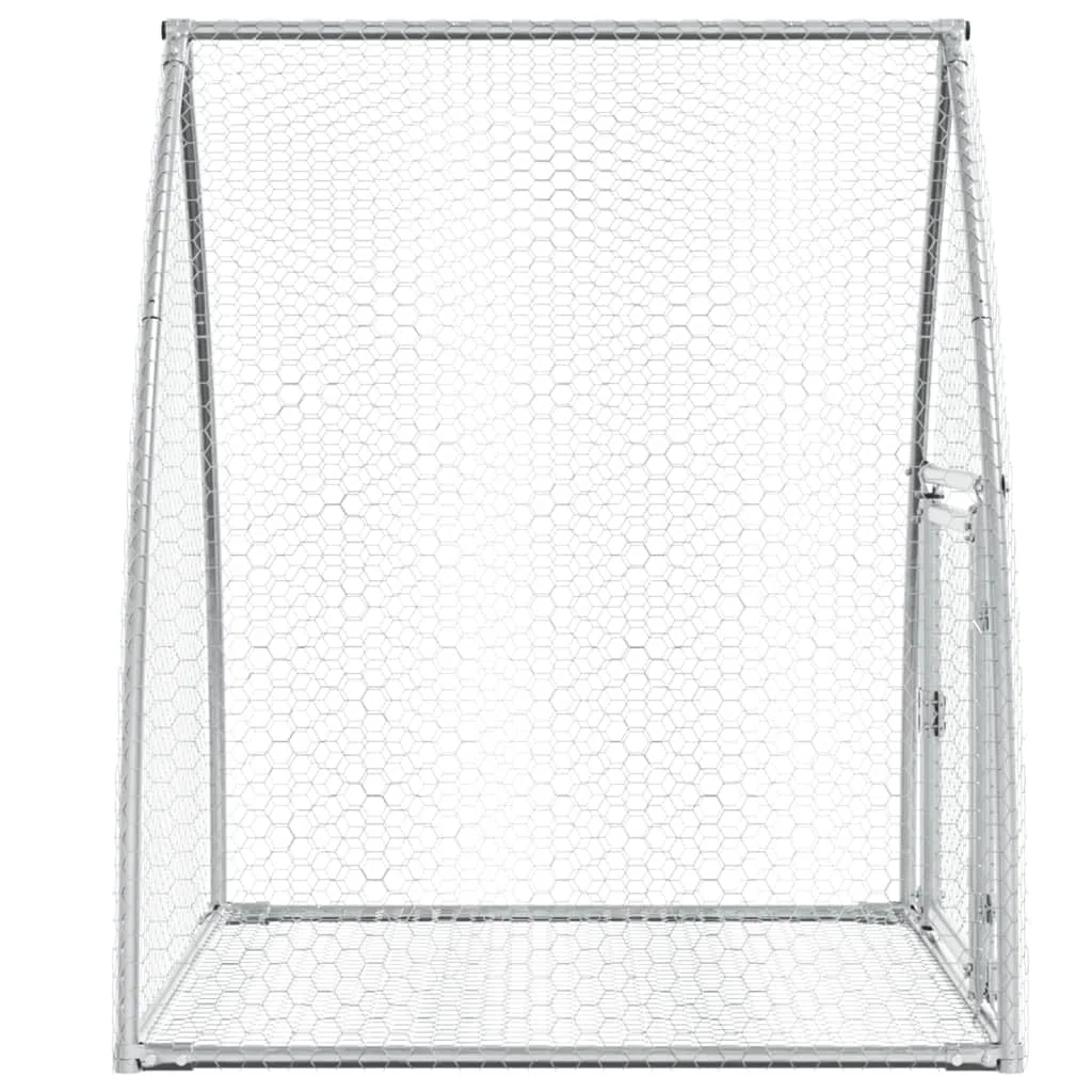 Hasenstall Silbern 105x100x120 cm aus verzinktem Stahl mit Tür und Schloss für Kleintiere, Freilaufgehege, Nager, Kaninchen, Vögel, Hühner, Enten, Gänse, wetterfest