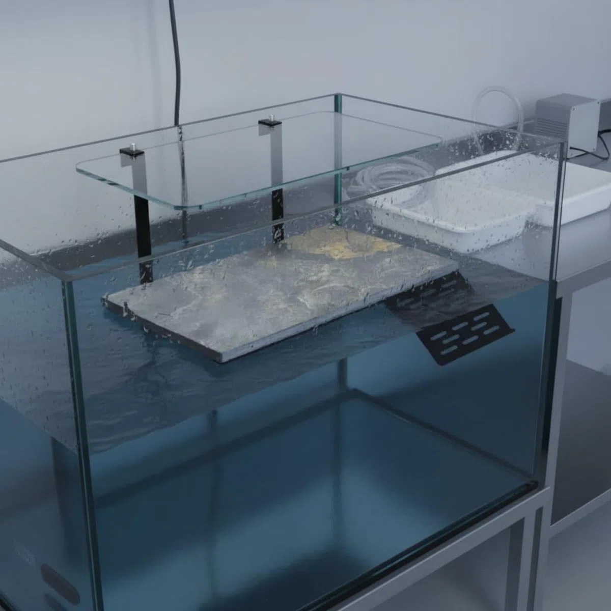 hängende Schildkrötenplattform leicht zu befestigen Schildkröten- Sonnenplatz rutschfest basking Plattform für Aquarium, Groß, Verbesserter Ausbruchschutz
