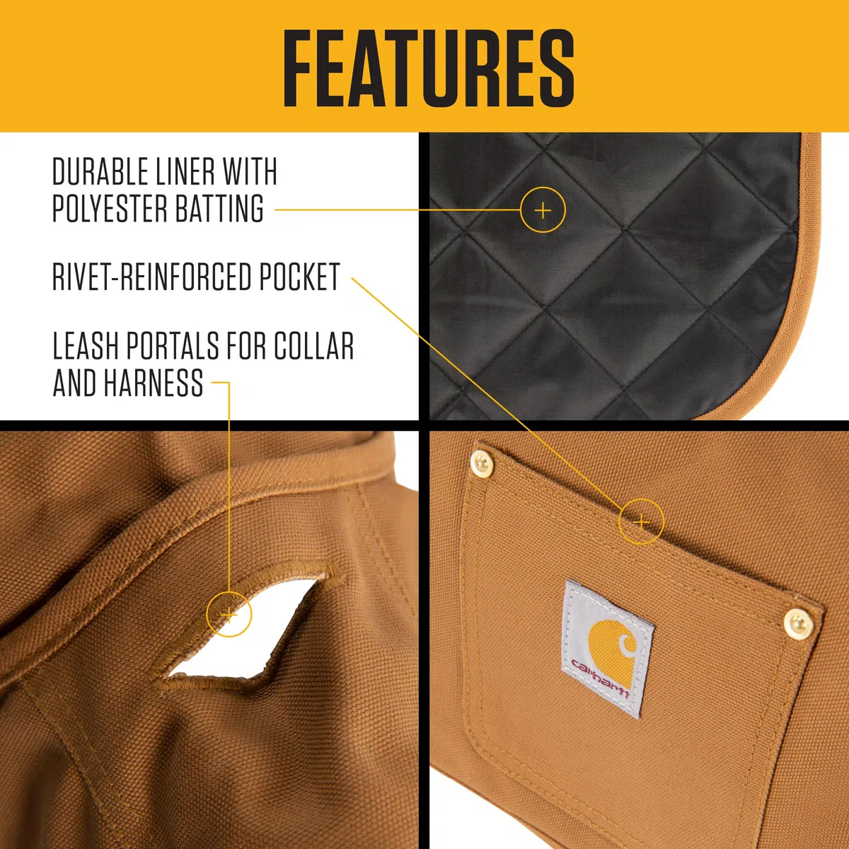 Carhartt Firm Duck Hundemantel, isoliert, wetterbeständig, für kalte und windige Bedingungen, Weinrot, Größe S