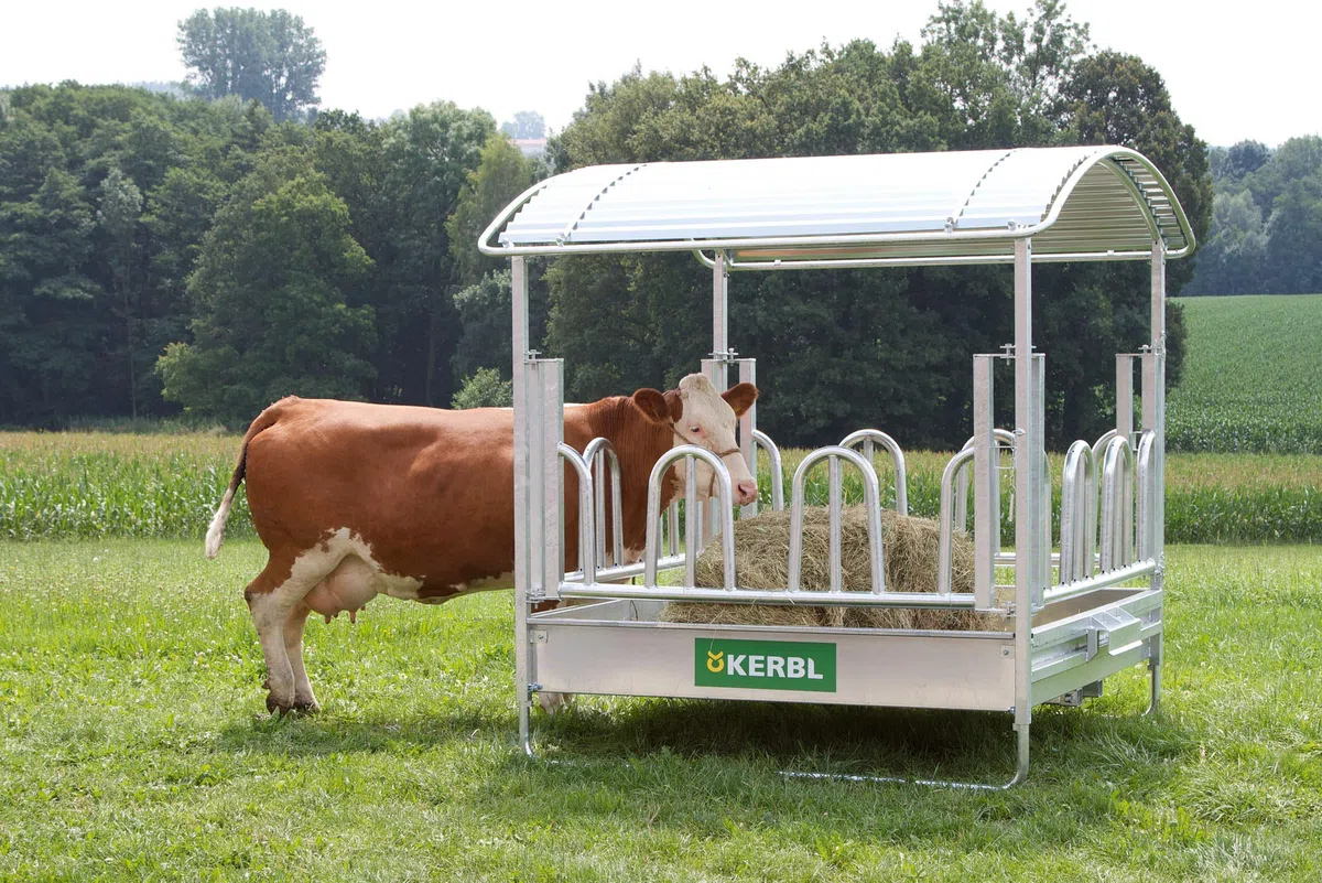 Kerbl Viereckraufe mit Palisaden- freßgitter 2 x 2m