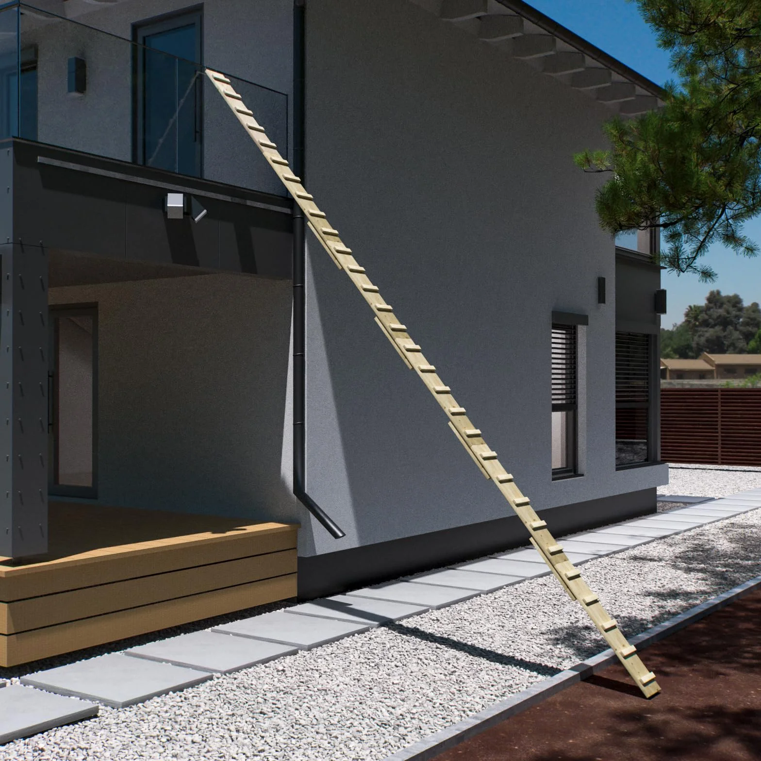 Katzenleiter Katzentreppe Katzenstufe für Balkon Treppe 3,6m mit Klemmen