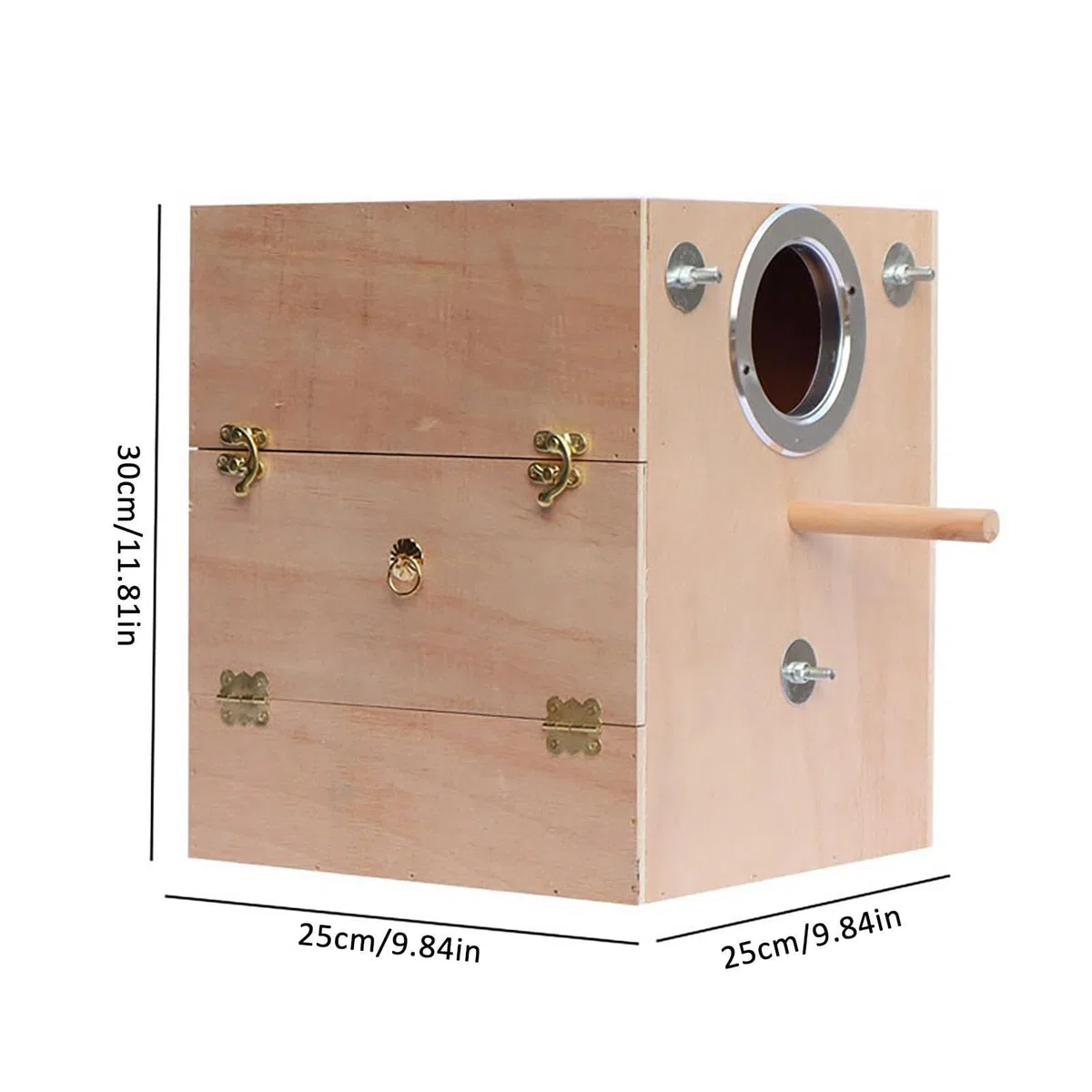 Nistkasten für Sittiche, Naturholz Vogelzuchtkasten mit Sitzstange, ideal für Lovebirds, Nymphensittiche, Tauben und Papageien