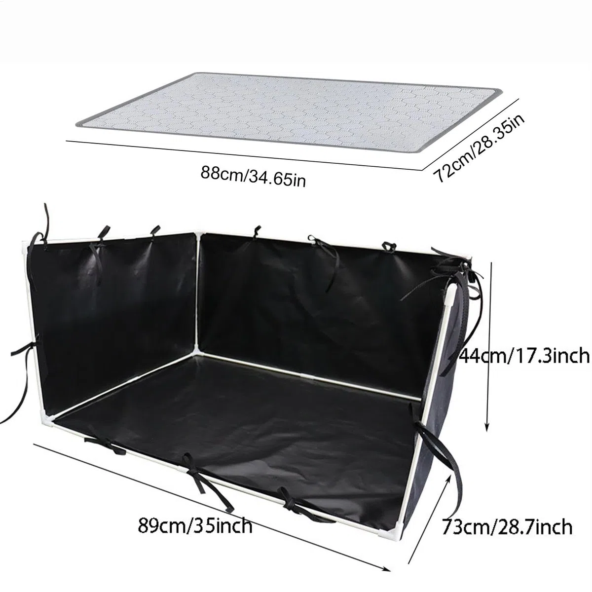 Hundepee -Pad -Halter, Hund Splash Box Guard - Welpen -Toilettenzaun, einfache saubere tragbare Urinpolsterzaun wasserdichtes 600D -
