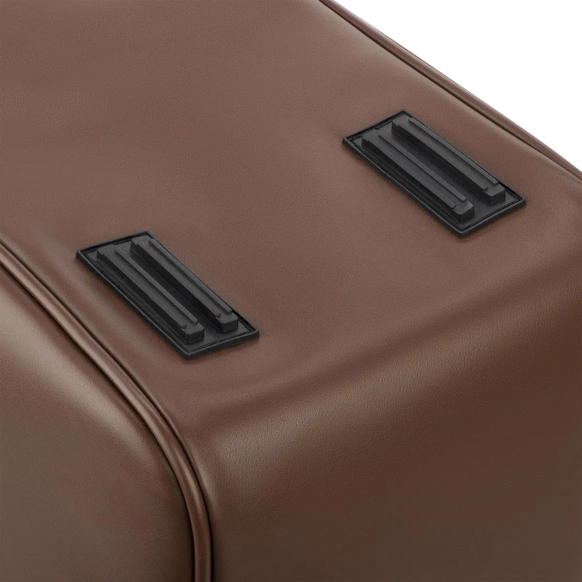 Putztasche für Pferde – veganes Leder, Braun-Gold | Robuste, wasserabweisende Putzbox aus veganem Leder mit flexiblen Trennfächern & Tragegurt