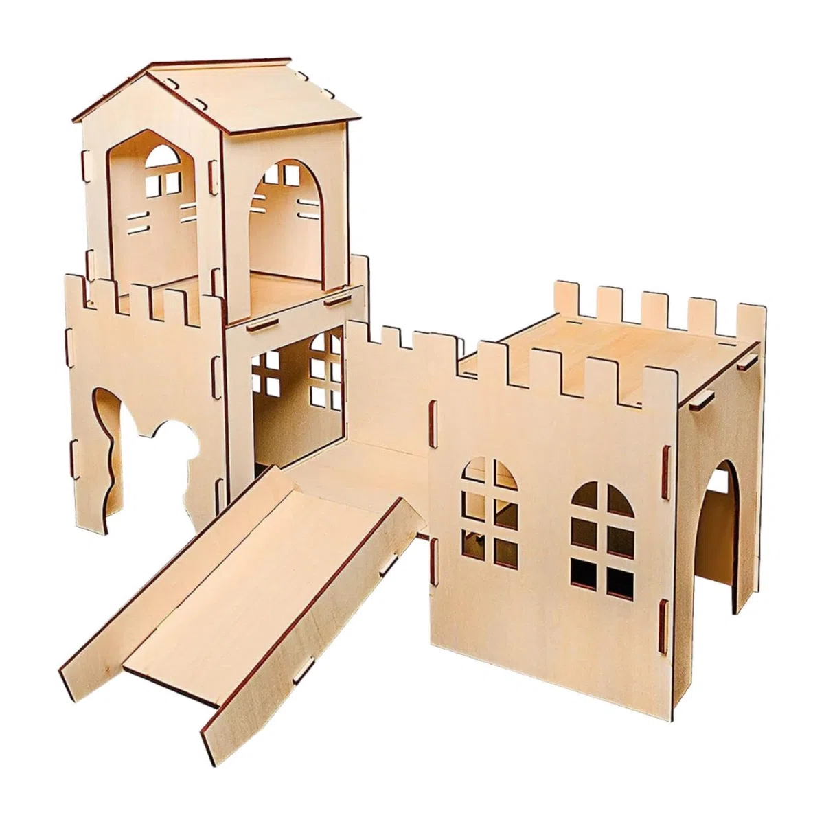 Holz Meerschweinchenhaus, Spielhaus, Große Höhle, Lebensraum, Dekoration, Versteck, Burg, Versteck für Lemminge, Syrische Hamster, Mäuse