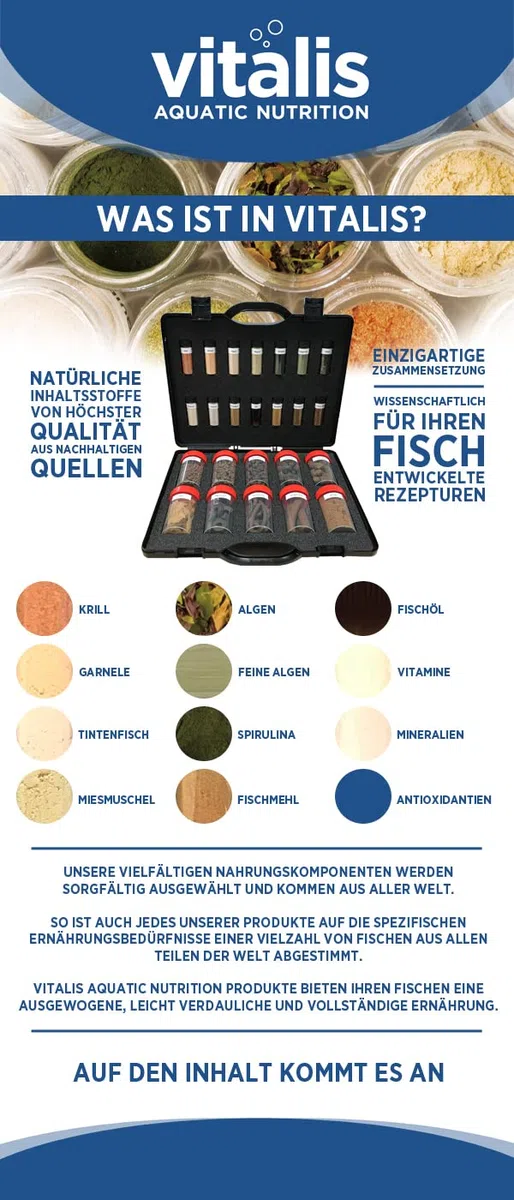Vitalis Marine Flakes Fischfutter für Teich & Aquarium | Flocken-Futter Fischfutterflocken für alle Fische | Gesund & gut verdaulich | Meerwasser & Süßwasser (250g)