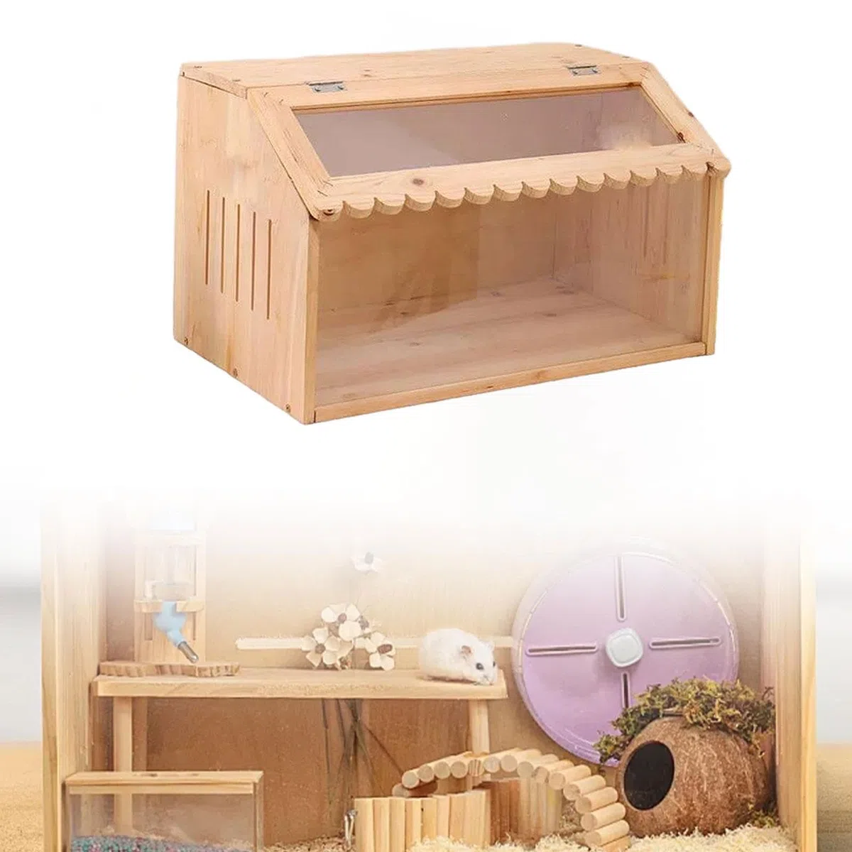 Sharplace Hühnerbruder Box Hühner Coop kleine Tiere Lebensraum Robustes Inkubator Holz Käfig für Vögel Wachteln Hamster Küken Enten, 50x30x30cm