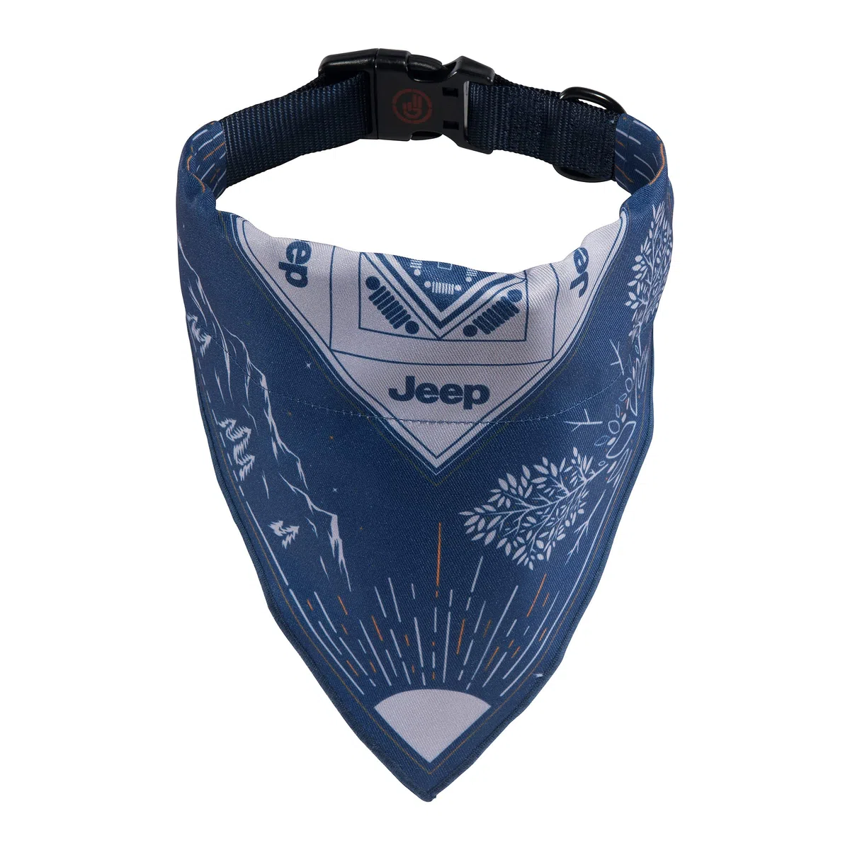 Jeep Backroads Hundehalstuch, Bandana-Ärmel auf Nylon-Gurtband, Berge, groß