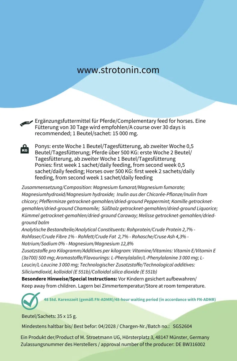Pferd Gastro | Magenkräuter, Magen Darm & Verdauung - 35 STK | Mit Inulin, Magnesium & Kräutern wie Kamille, Minze und Melisse, für empfindliche Pferde bei Futterumstellung & Training