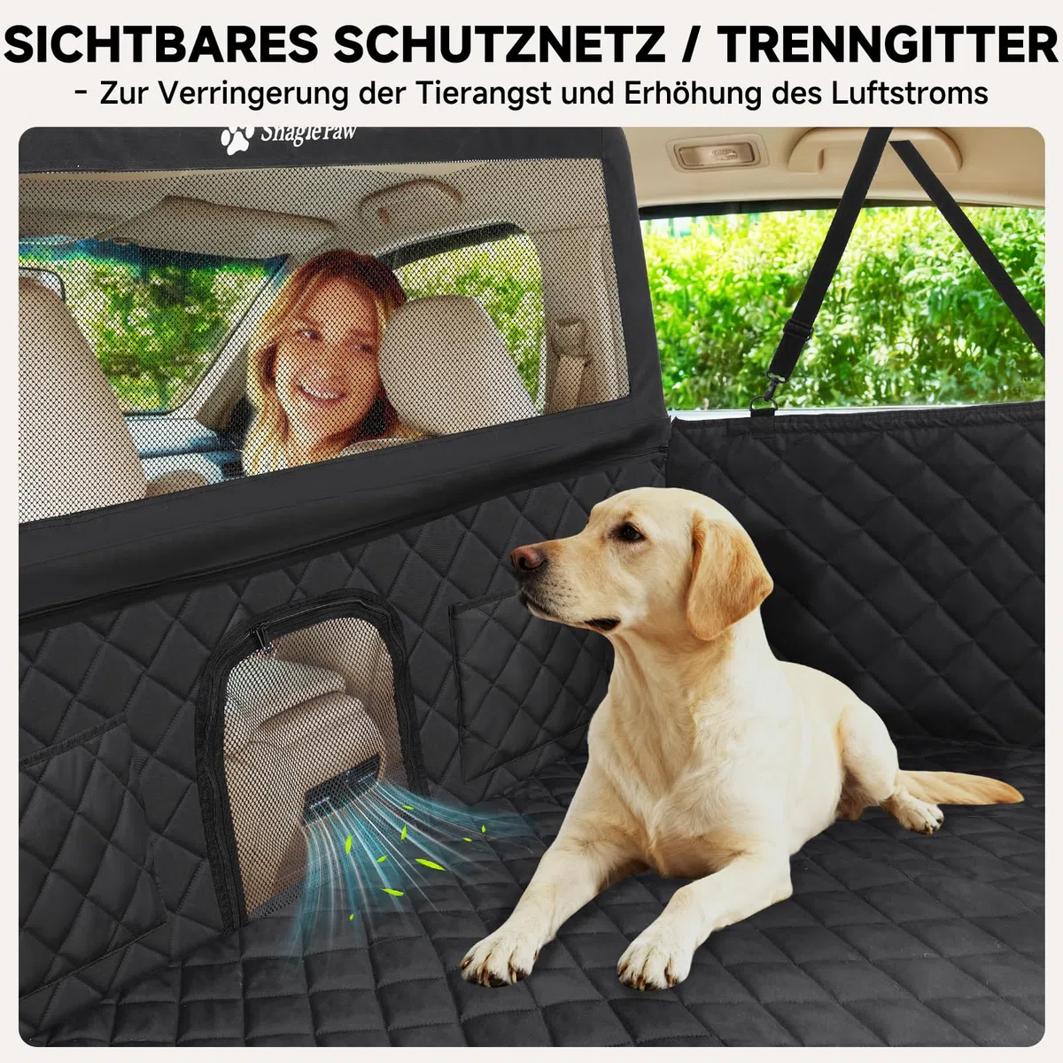 Snagle Paw Hundedecke Auto Rückbank,79cm Hohe Hundedecken für Rücksitze mit Sichtfenster-Mesh,Wasserdicht & rutschfeste Hartschalen-Unterseite Tragkraft 200 kg,Universelle Hundedecke für SUV und LKW