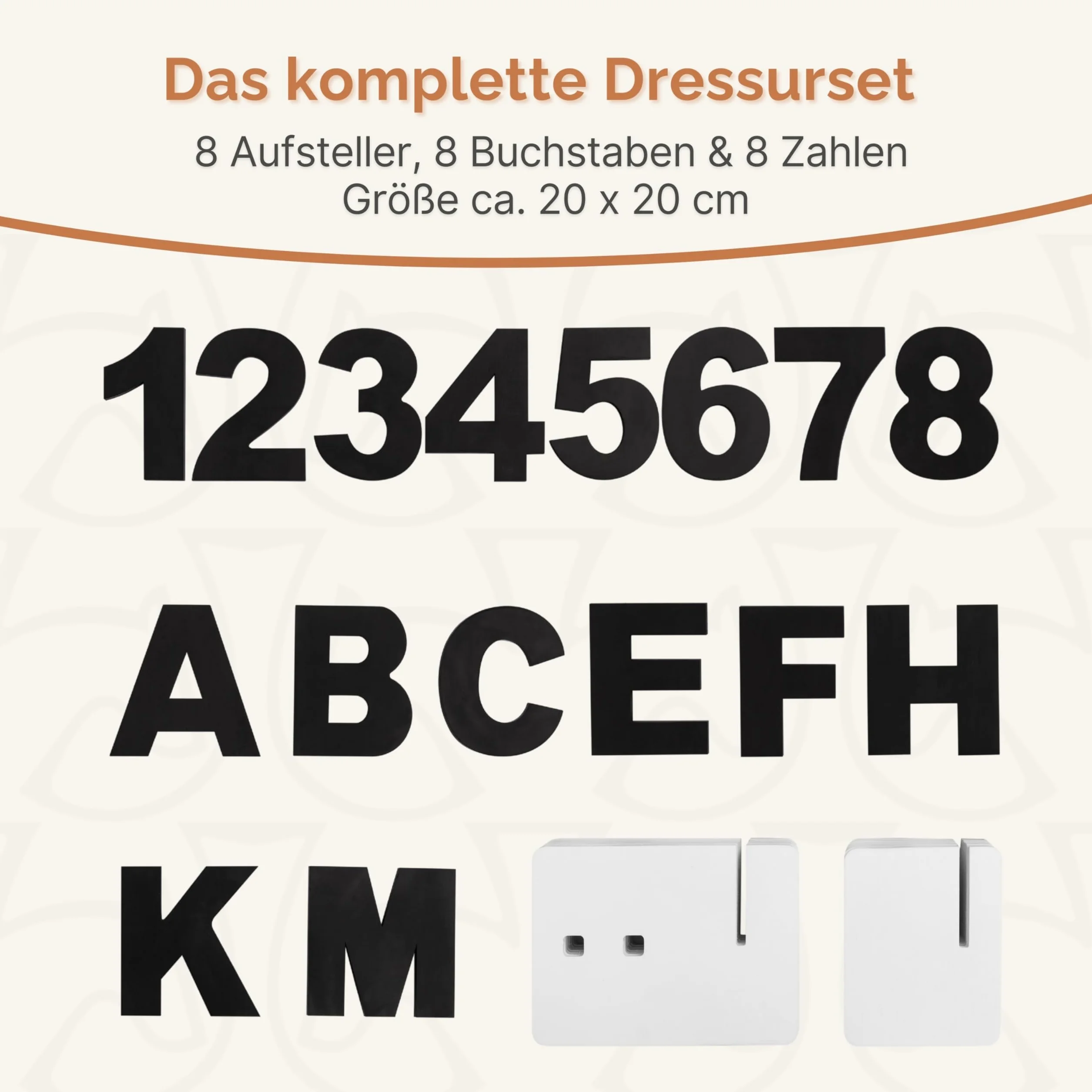 Hobby Horse Zubehör Dressurset mit Buchstaben & Zahlen – Hochwertiges Hobby Horsing Turnierset aus Holz – Designed in Germany für Training & Wettbewerb