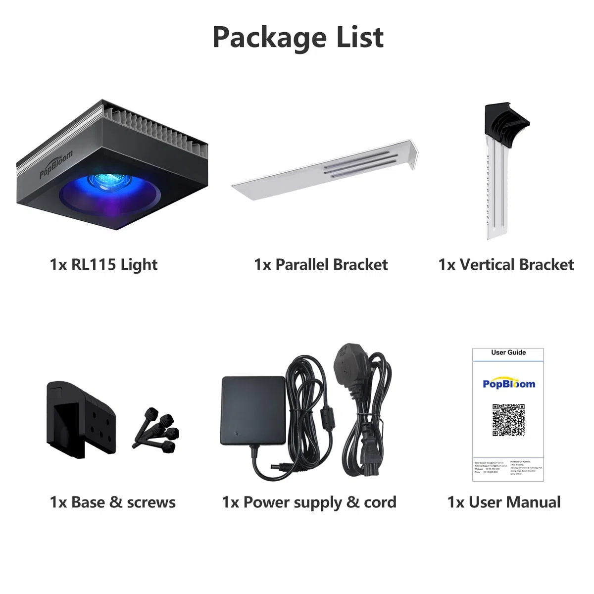 PopBloom NEU RL115 WiFi Meerwasser LED Lampe 120W, Vollspektrum Led Aquarium Beleuchtung für Reef Coral SPS/LPS Fischaquarium, APP unterstützt Deutsch