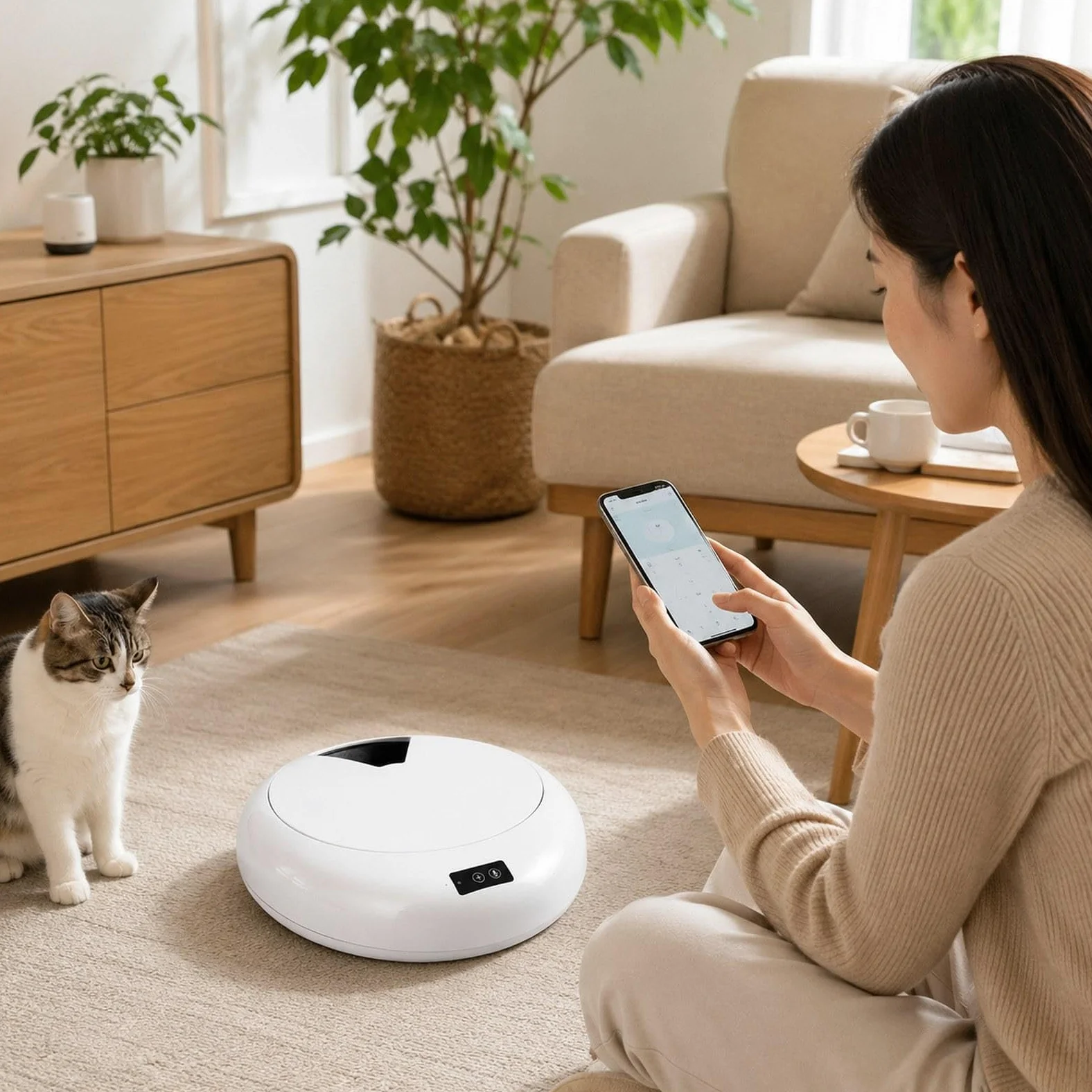 Automatischer Nassfutterautomat für Hunde und Katzen, zu bedienen, leicht zu reinigen, mit Kontrolle, für, für Zuhause und Welpen, Schwarz