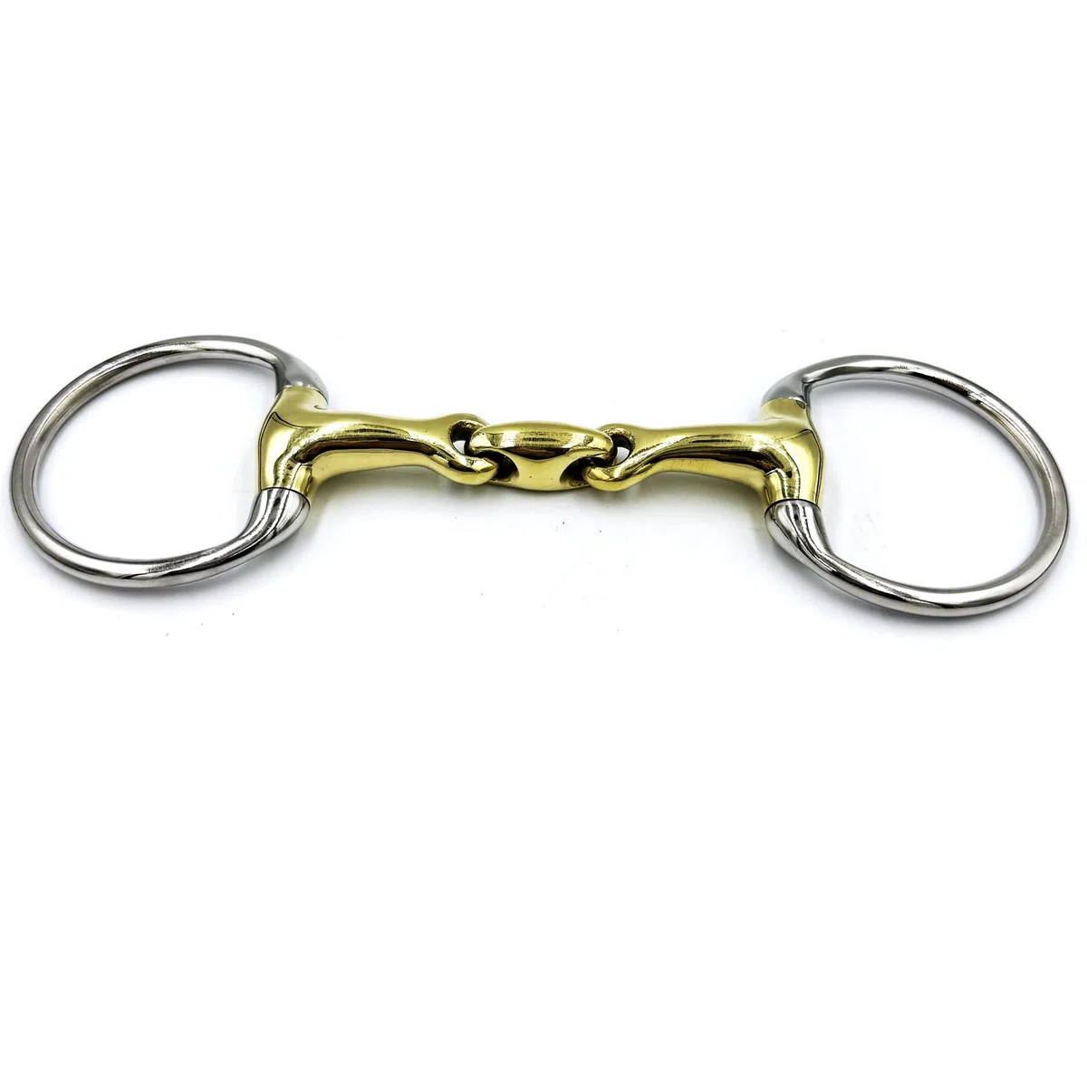 Olivenkopfgebiss Doppelt Gebrochen Kupfer Edelstahl Ringdurchmesser 70 mm Gebissstärke 14 mm